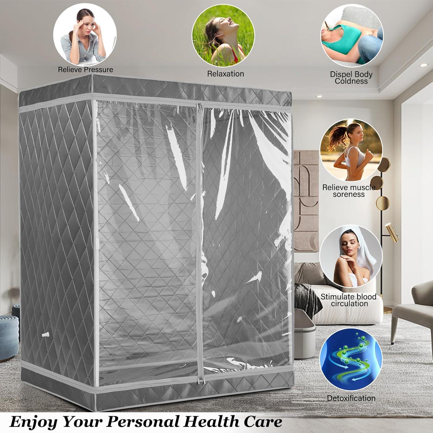 Sauna portátil iDOTODO para 2 personas con silla plegable