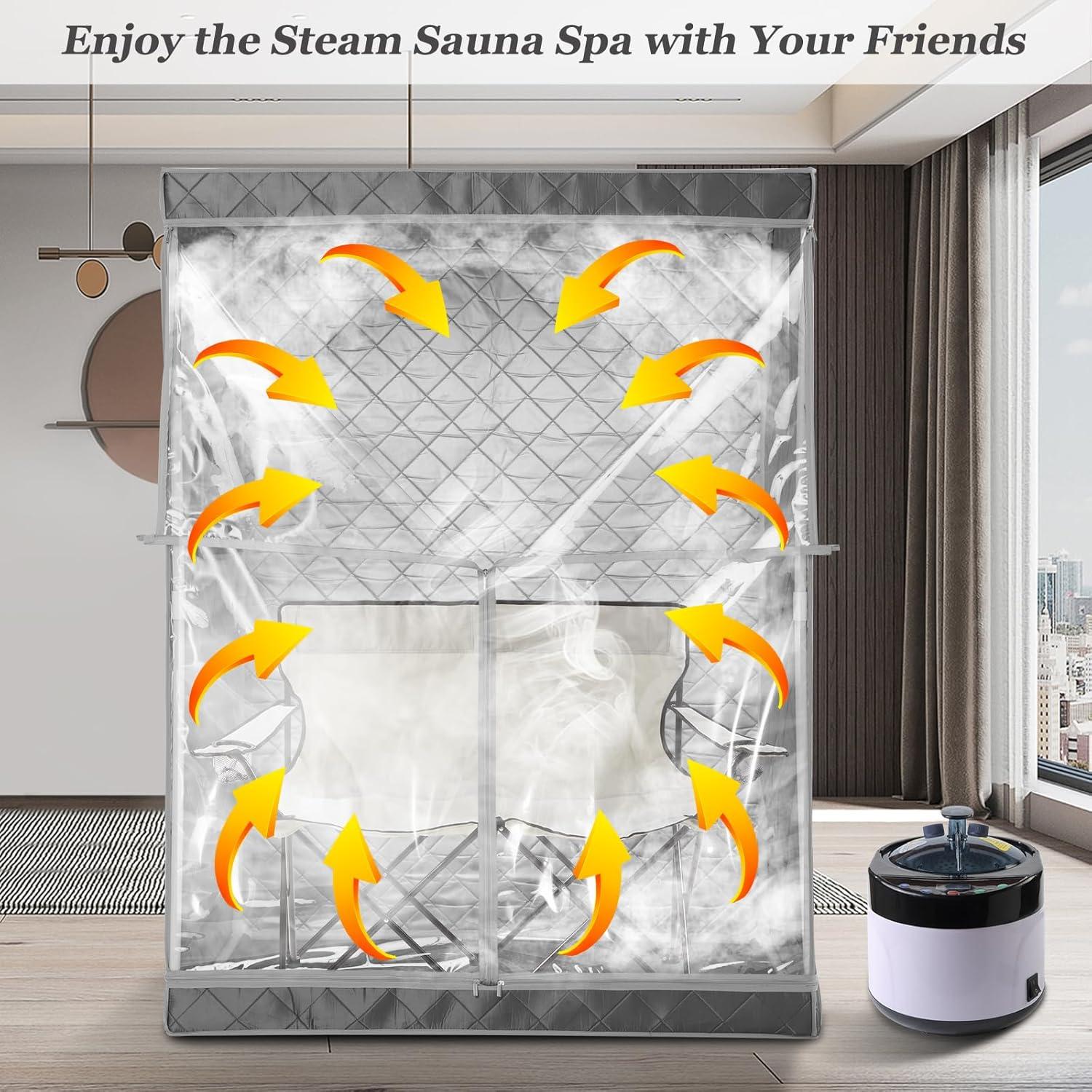 Sauna portátil iDOTODO para 2 personas con silla plegable