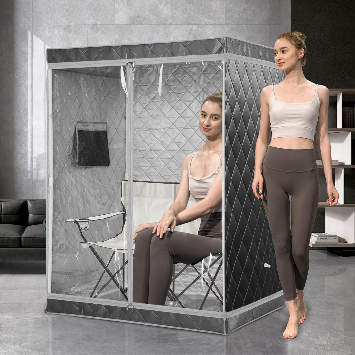 Sauna portátil iDOTODO para 2 personas con silla plegable