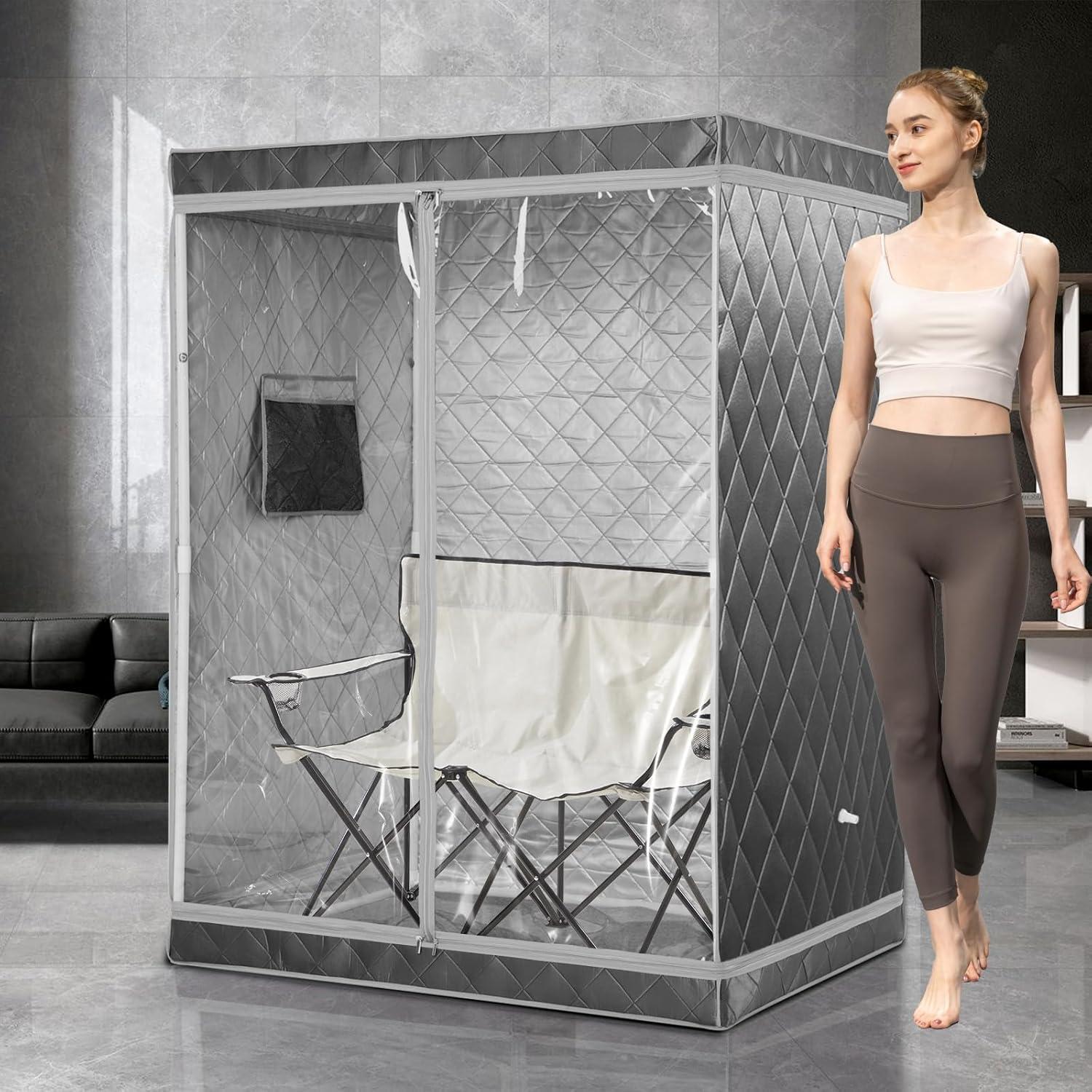 Sauna portátil iDOTODO para 2 personas con silla plegable
