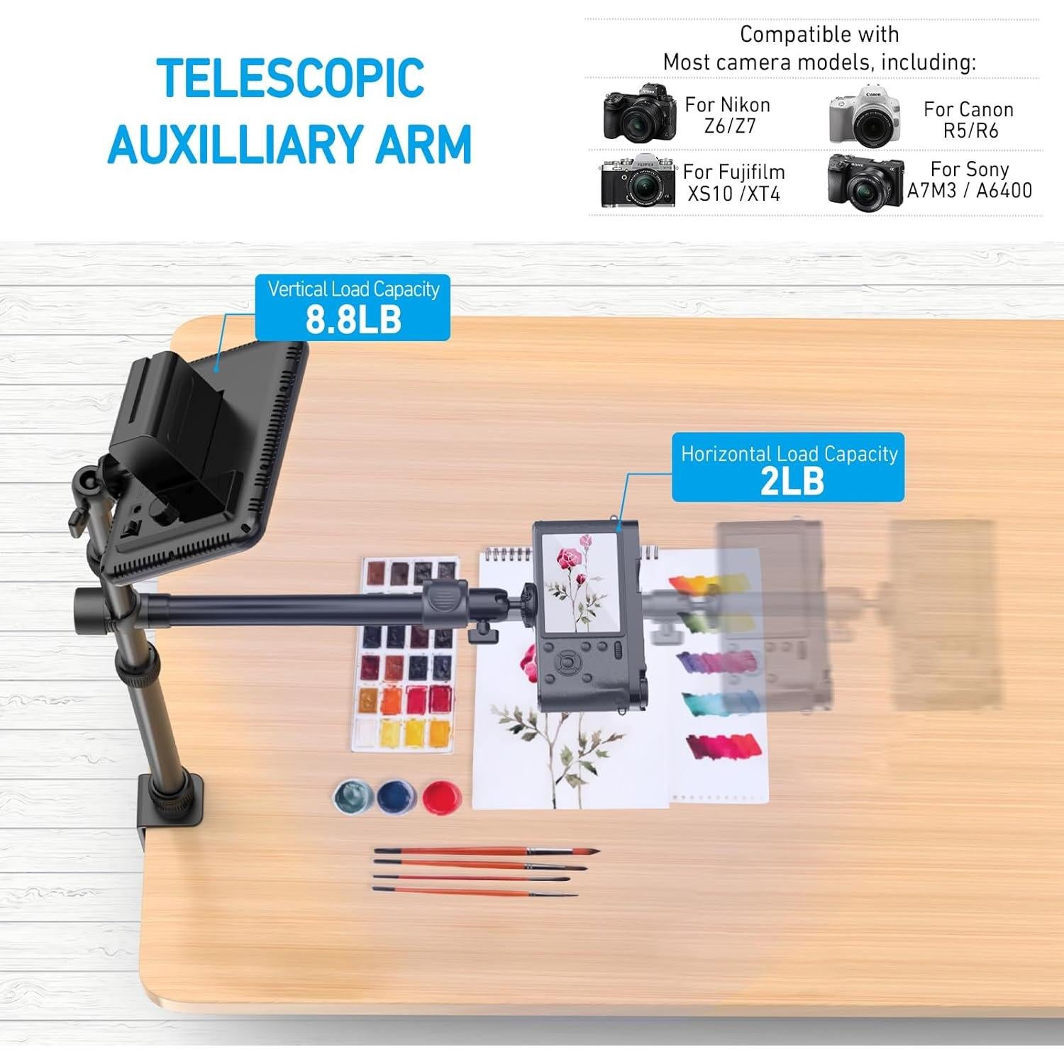 Soporte de cámara AILIGHT TS61 con brazo ajustable 33 cm-83 cm