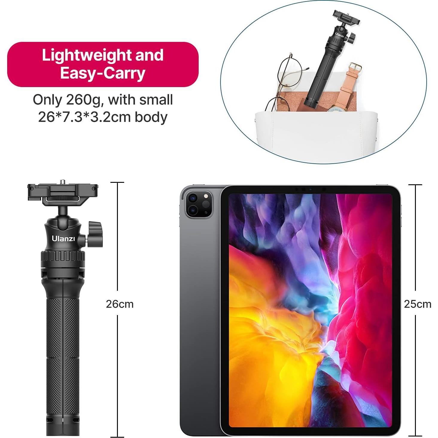 ULANZI Smartphone Tripod, MT-34 All-in-One Extendable Tripod with 360 Adjustable Ballhead, Compatible with iPhone 12 Pro Max/12 Mini/11 Pro Max/XR/X, Samsung Phone, Vlog Camera