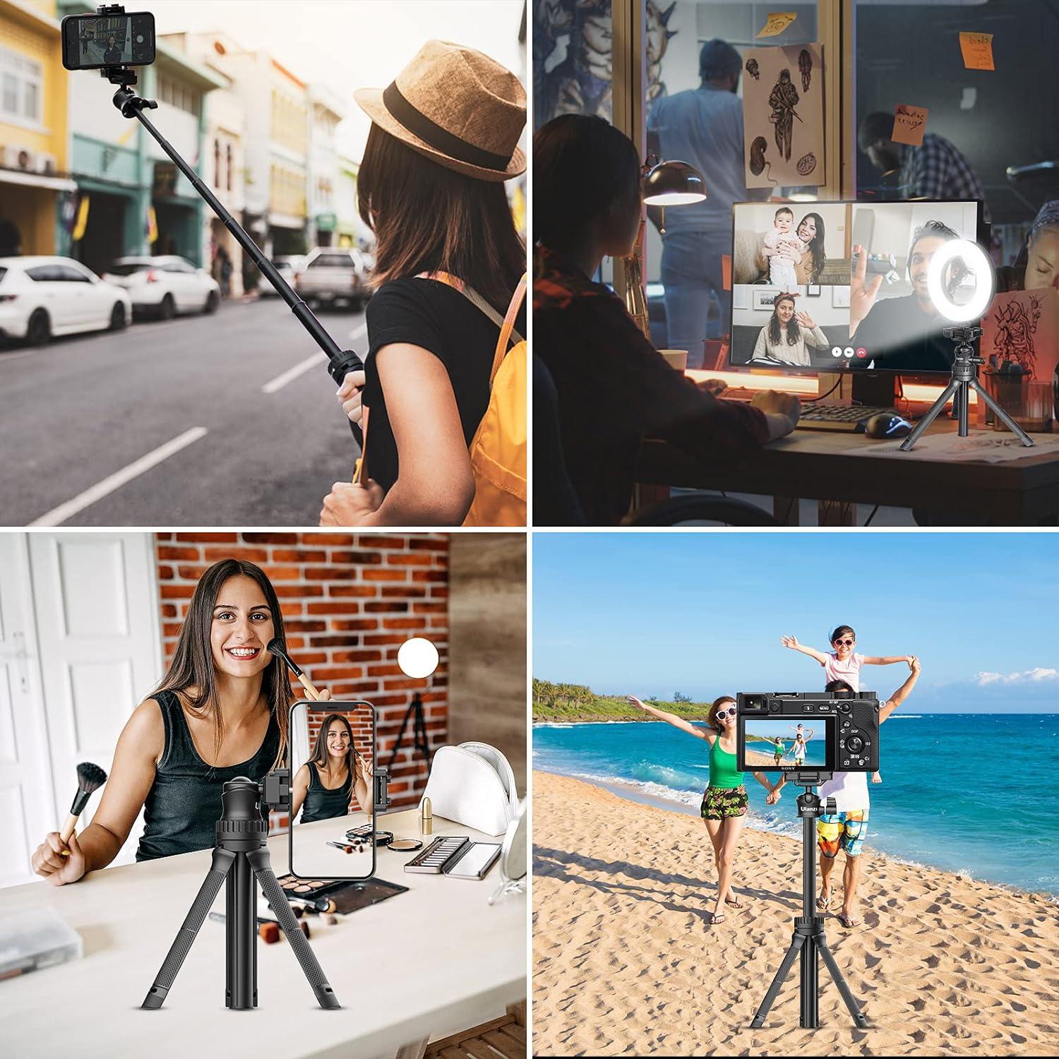 ULANZI Smartphone Tripod, MT-34 All-in-One Extendable Tripod with 360 Adjustable Ballhead, Compatible with iPhone 12 Pro Max/12 Mini/11 Pro Max/XR/X, Samsung Phone, Vlog Camera