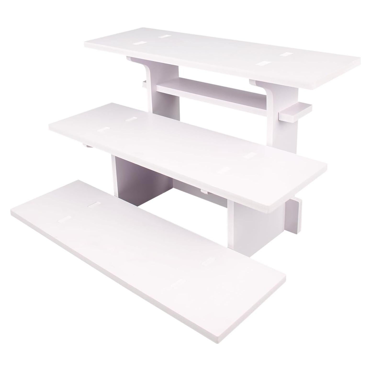 Soporte de exhibición 3 niveles Luxinika Blanco portátil