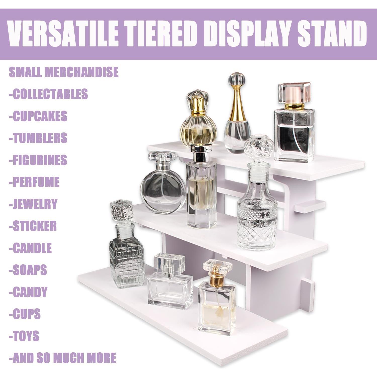 Soporte de exhibición 3 niveles Luxinika Blanco portátil