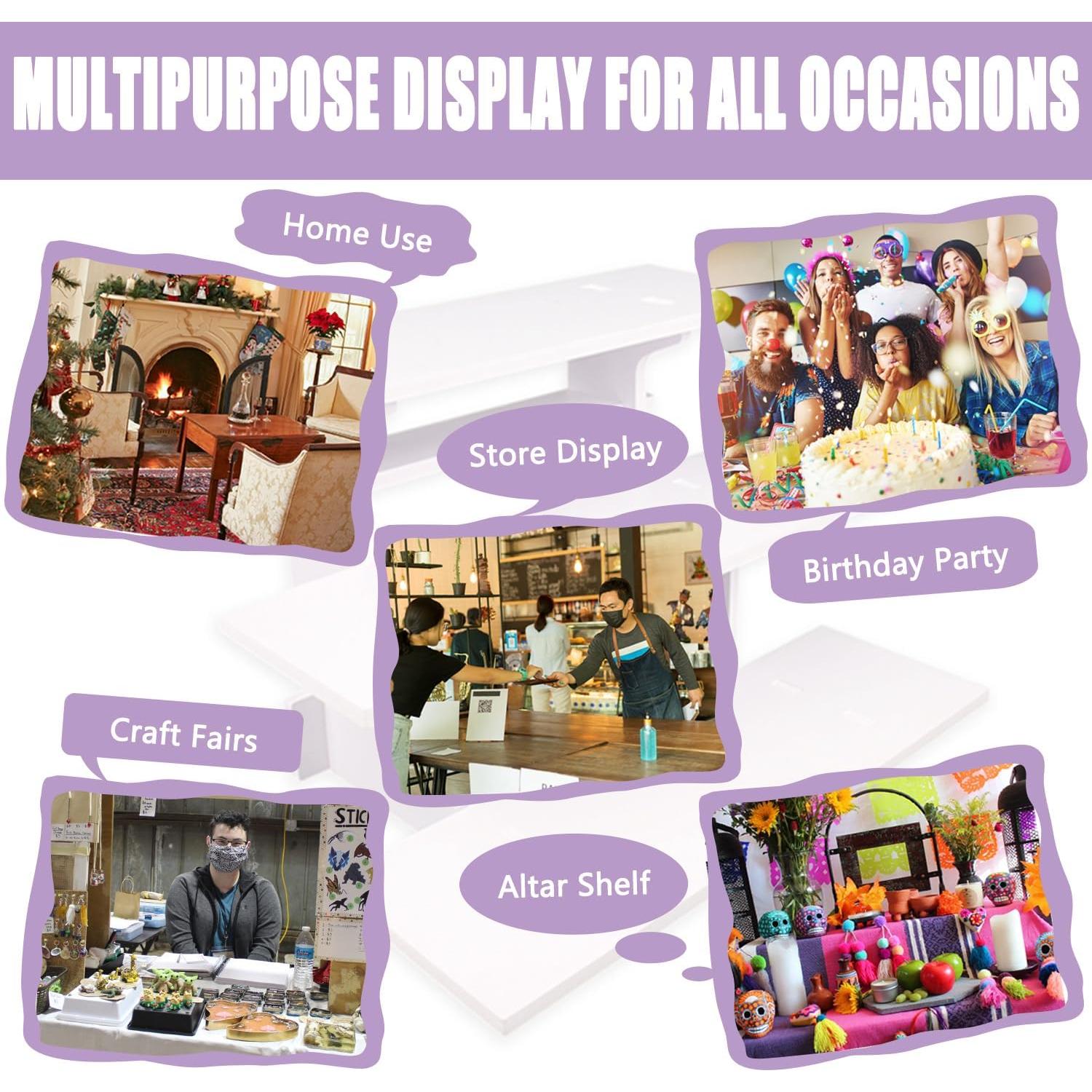 Soporte de exhibición 3 niveles Luxinika Blanco portátil