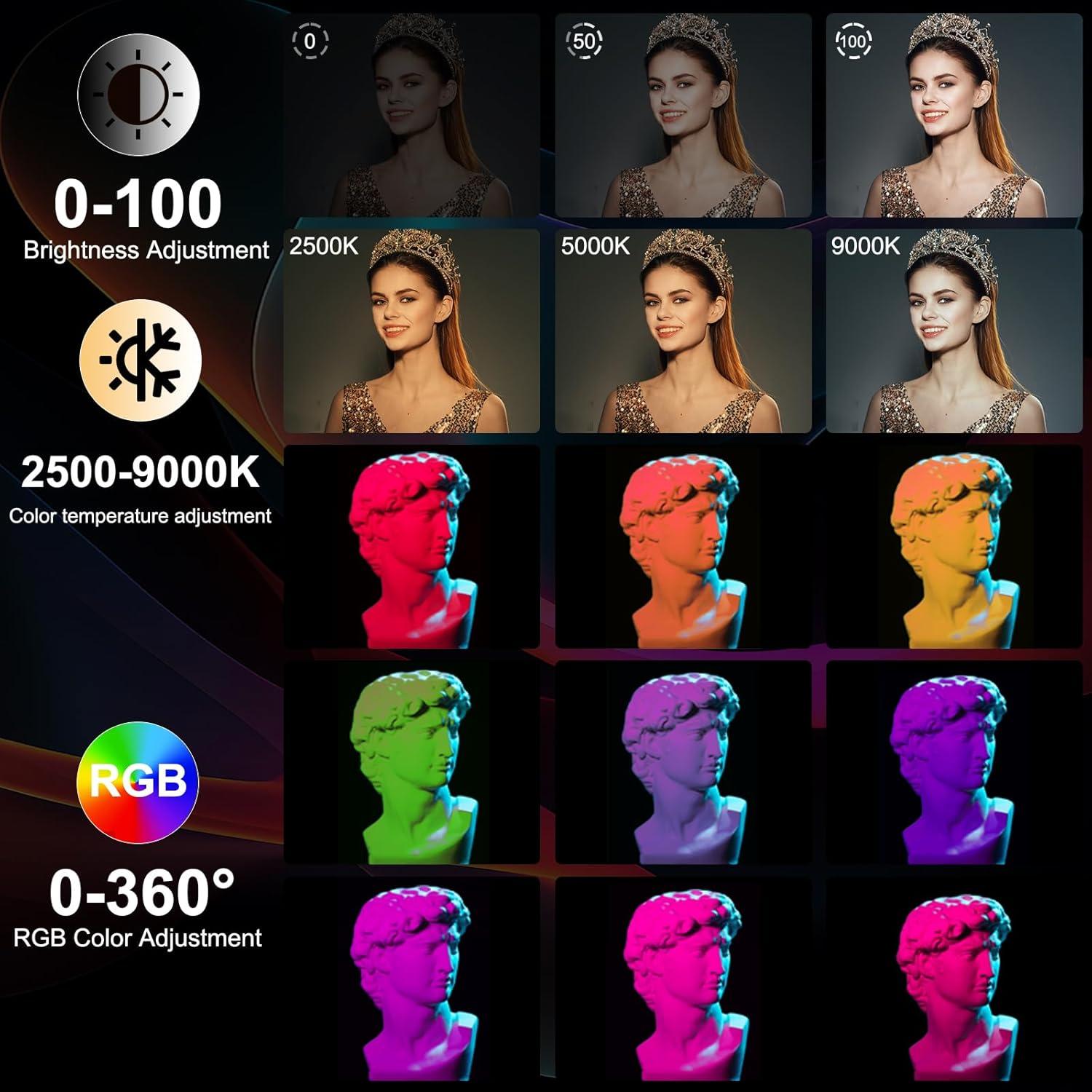 Luz LED PULUZ 30.99cm RGB Portátil con Efectos