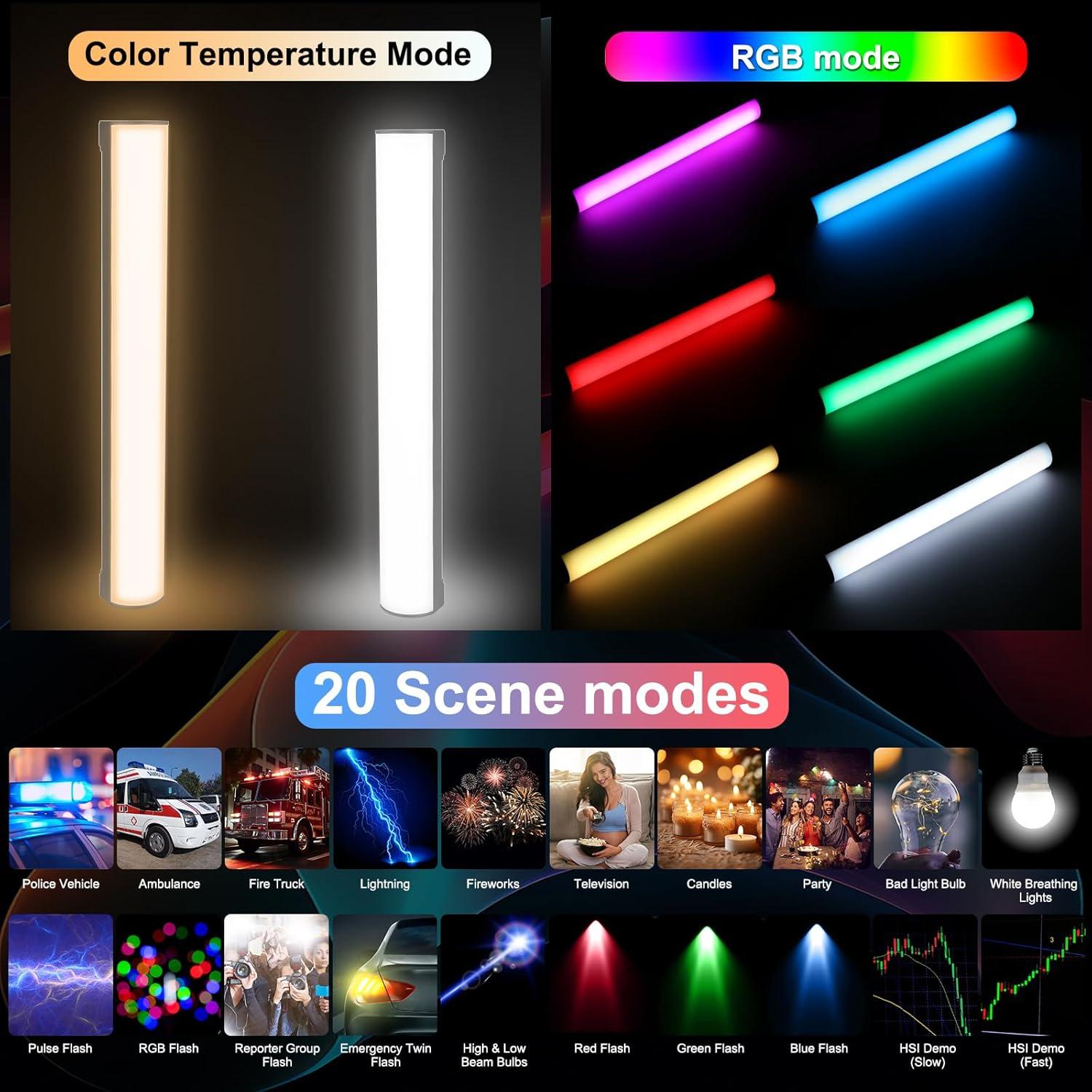 Luz LED PULUZ 30.99cm RGB Portátil con Efectos