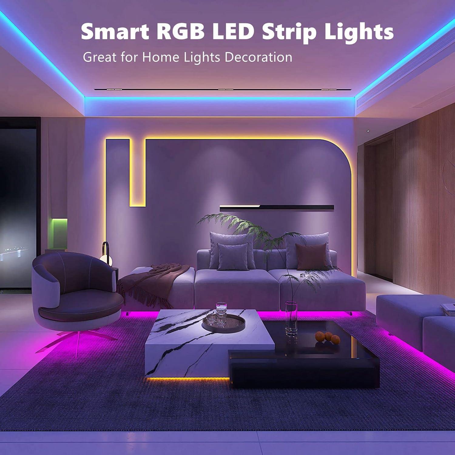 Luces LED ZOZOO 30,48 m RGB con Control Remoto y APP
