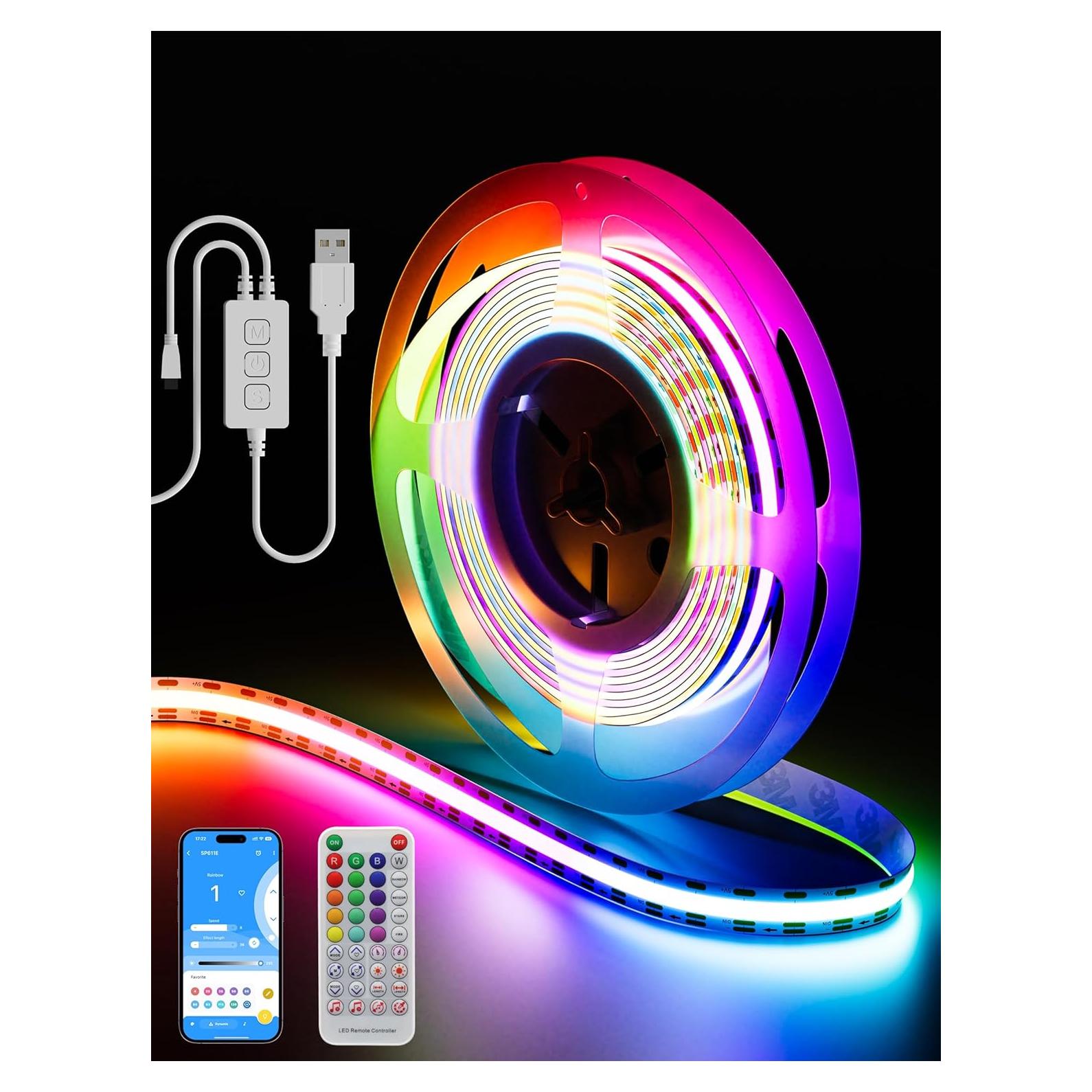 Tira LED RGB Smart IC PAUTIX 2m USB Multicolor con Música