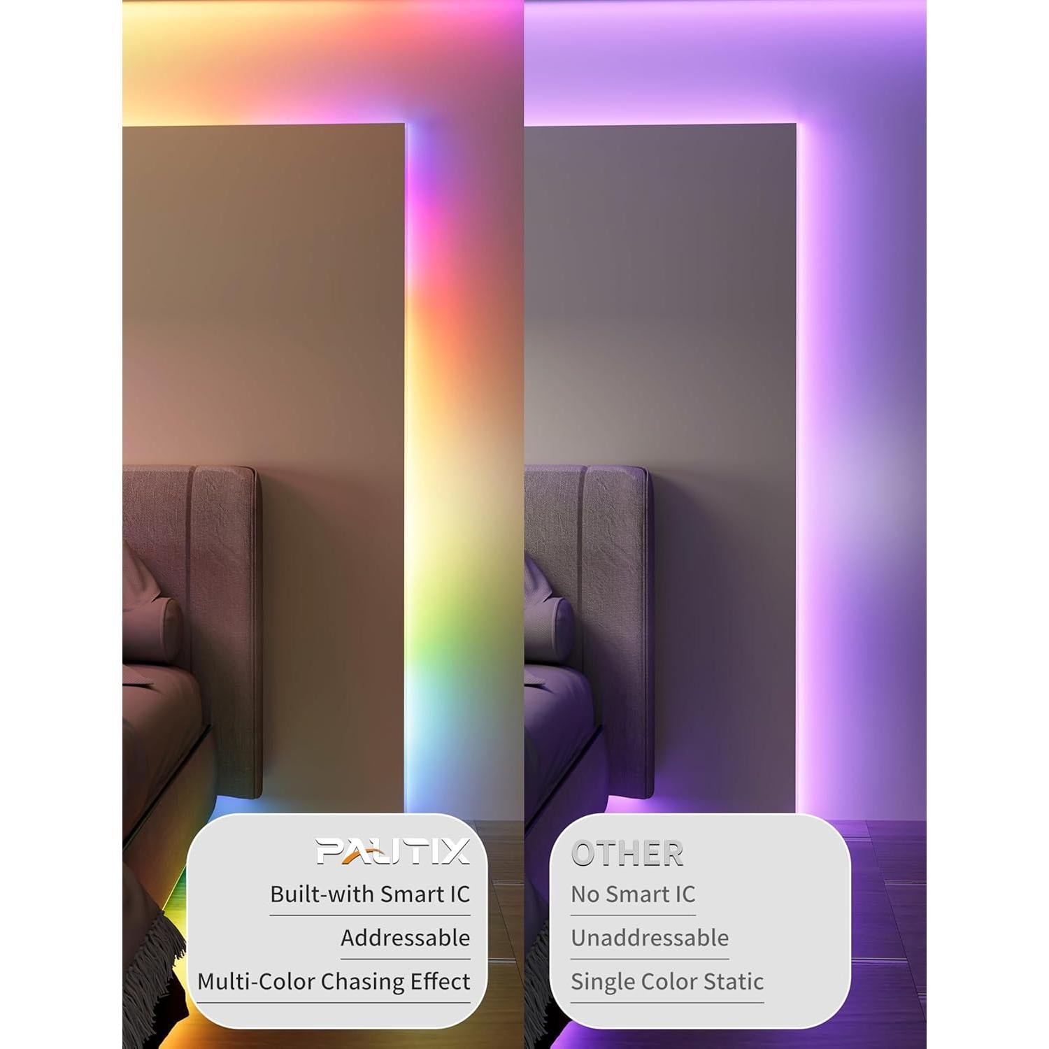 Tira LED RGB Smart IC PAUTIX 2m USB Multicolor con Música