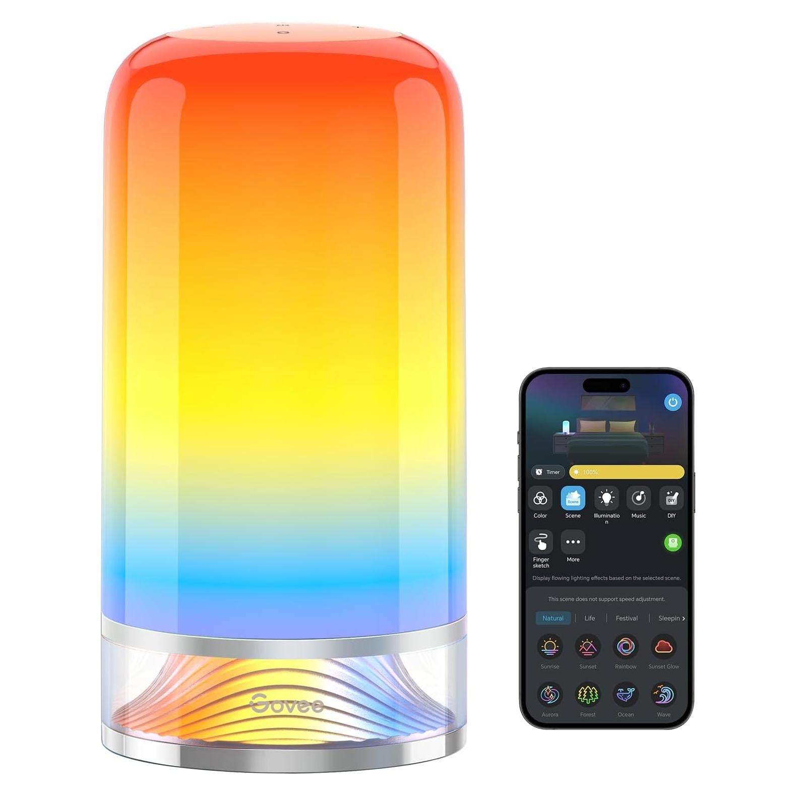 Lámpara de Mesa Inteligente Govee RGBIC 2 LED 64 Modos