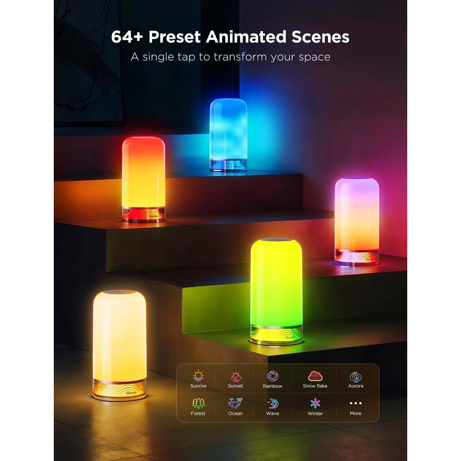 Lámpara de Mesa Inteligente Govee RGBIC 2 LED 64 Modos