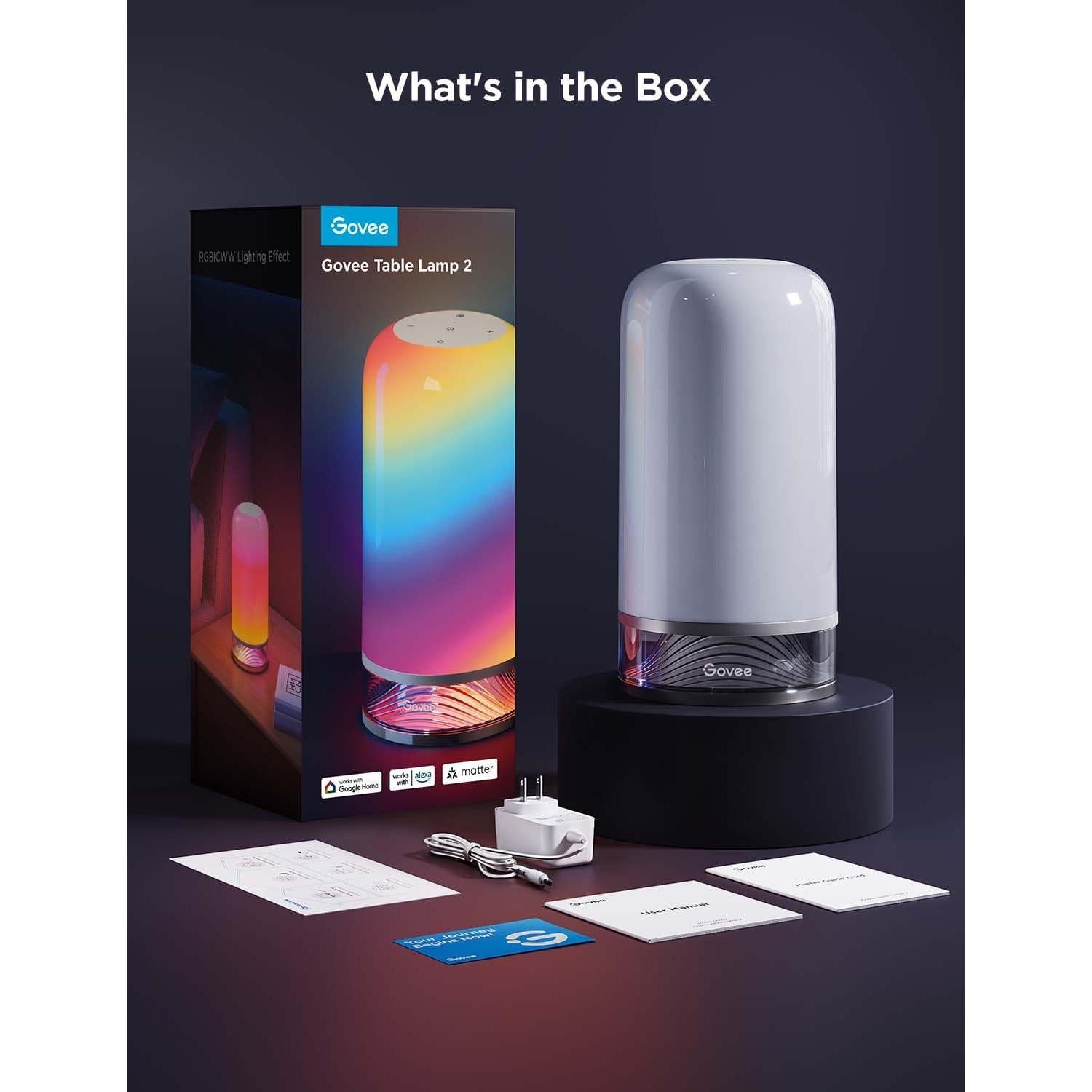 Lámpara de Mesa Inteligente Govee RGBIC 2 LED 64 Modos