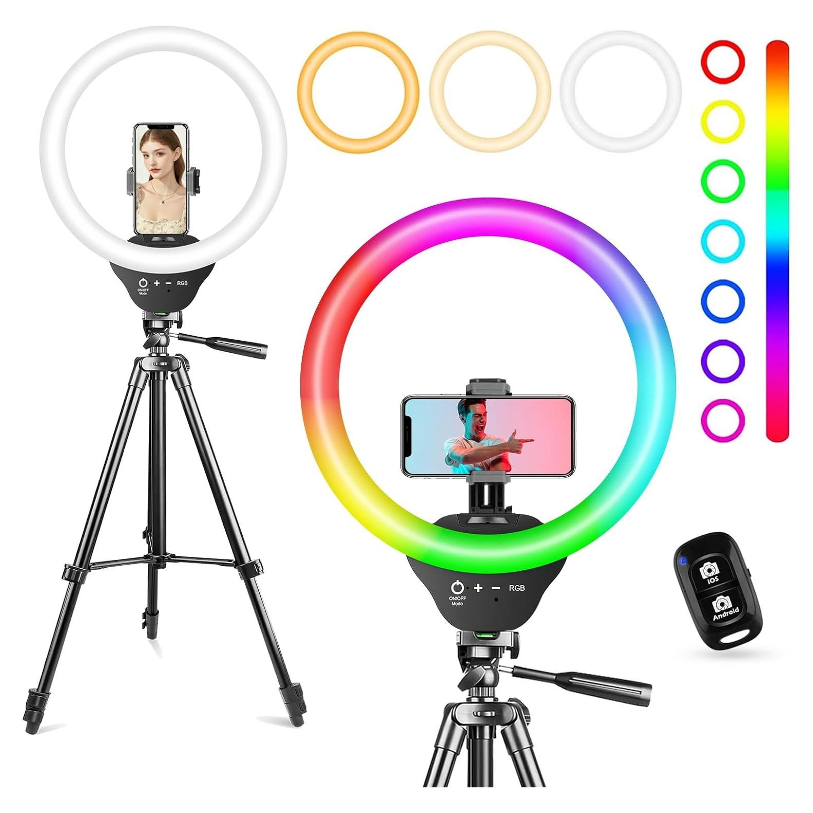 Luz de Anillo RGB Sensyne 25,4 cm con Trípode 127 cm