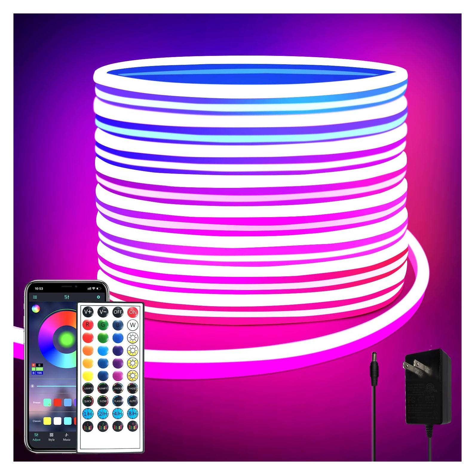 Tira de Luces LED Neón 10m Segrass RGB IP65 Control Remoto