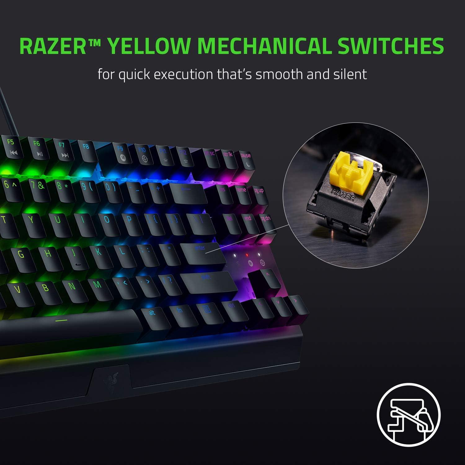 Teclado Mecánico Razer BlackWidow V3 TKL - Interruptores Amarillos