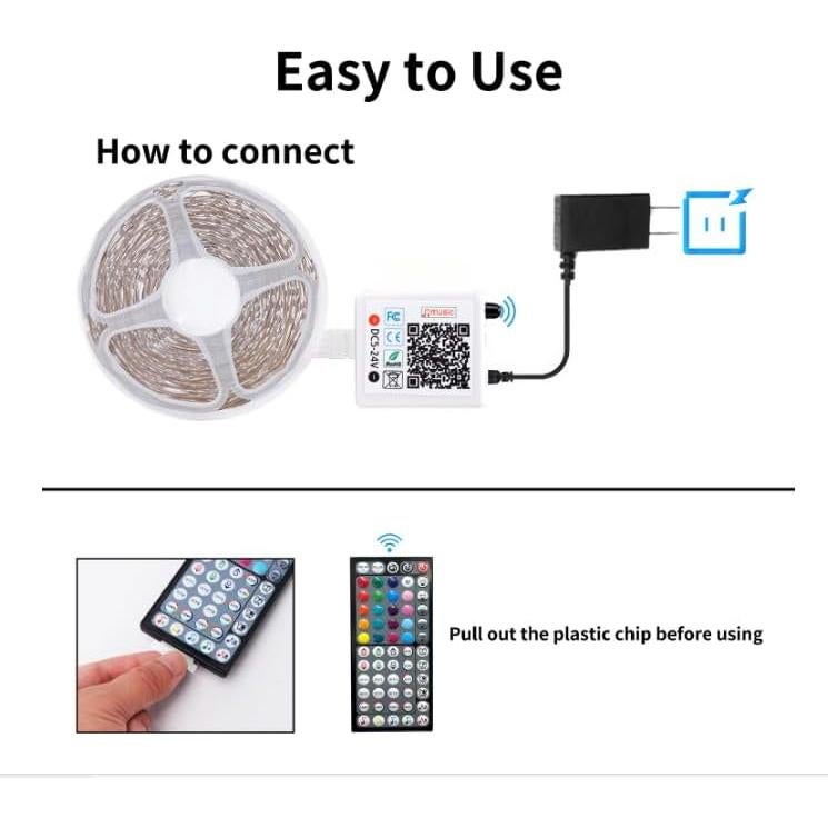 Luces LED RGB NBBUFF 15.24m con control remoto y app