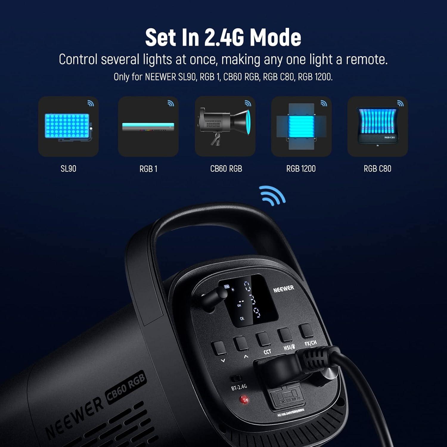 Lámpara LED de Video NEEWER CB60 RGB 70W Control App 18000Lux