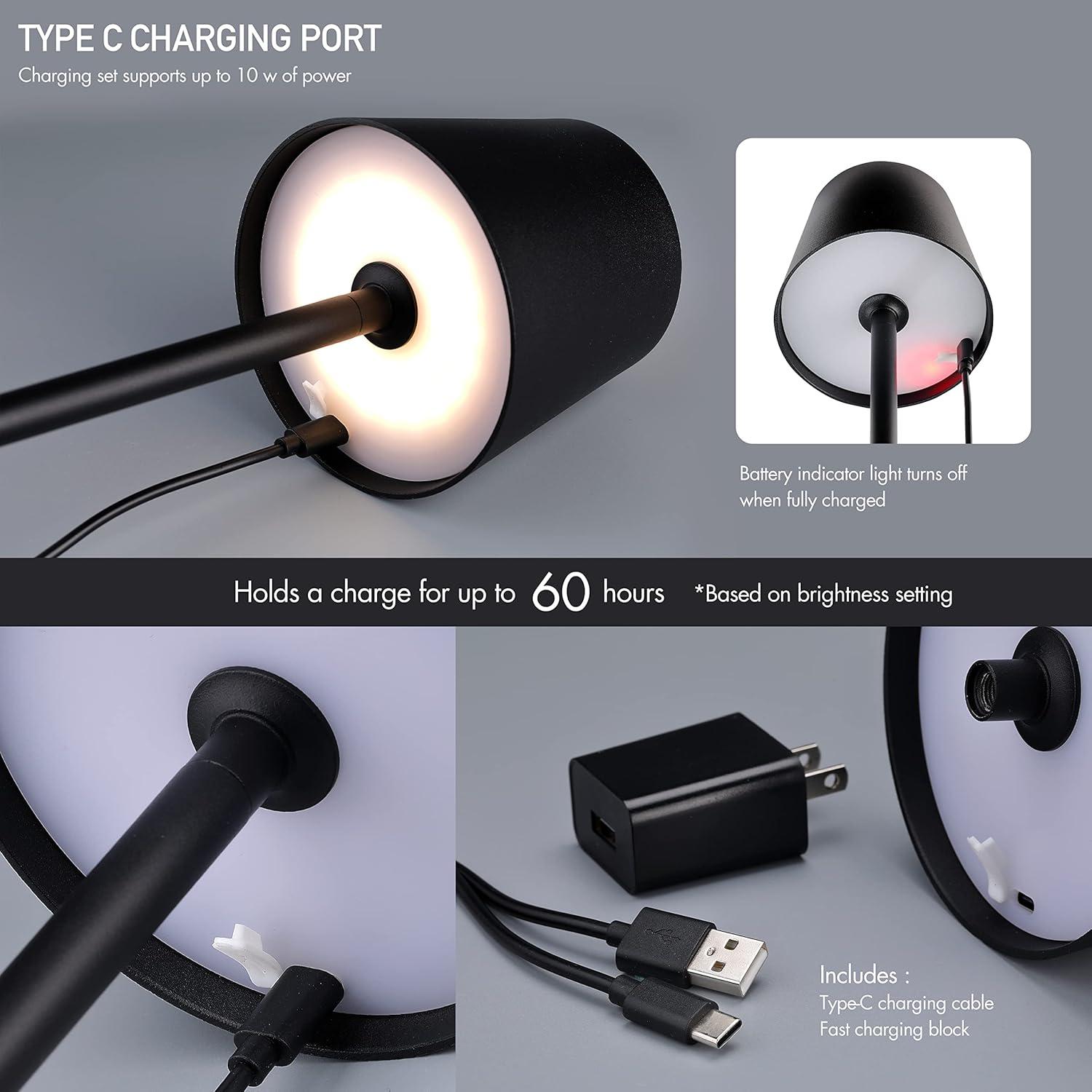 Lámpara de Pie LED O'Bright OB-FL21B Recargable Negra