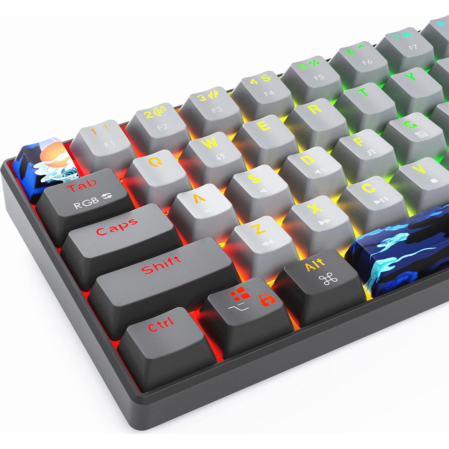 Teclado Mecánico Gaming CJXSP GS61 60% RGB Rojo