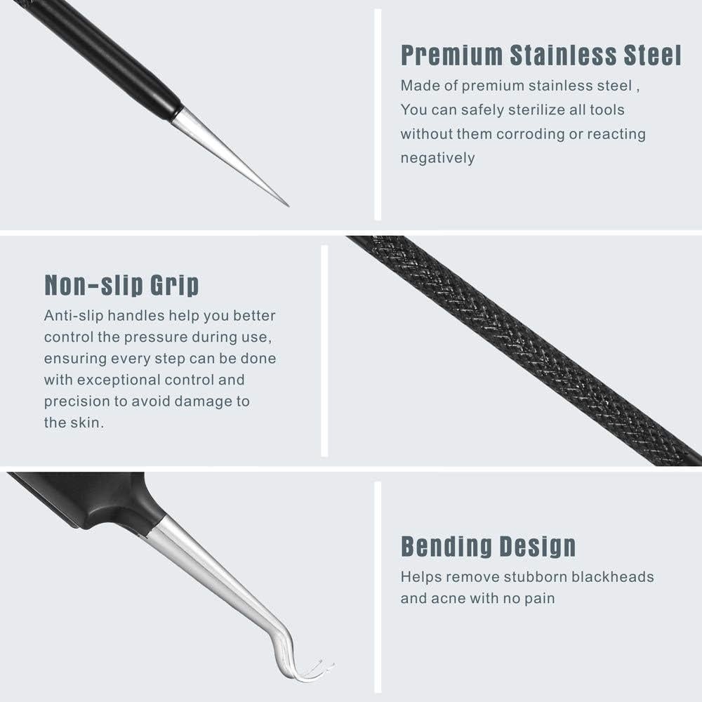 Kit de Herramientas Extractoras de Puntos Negros Tomata - 6 Piezas Acero Inoxidable