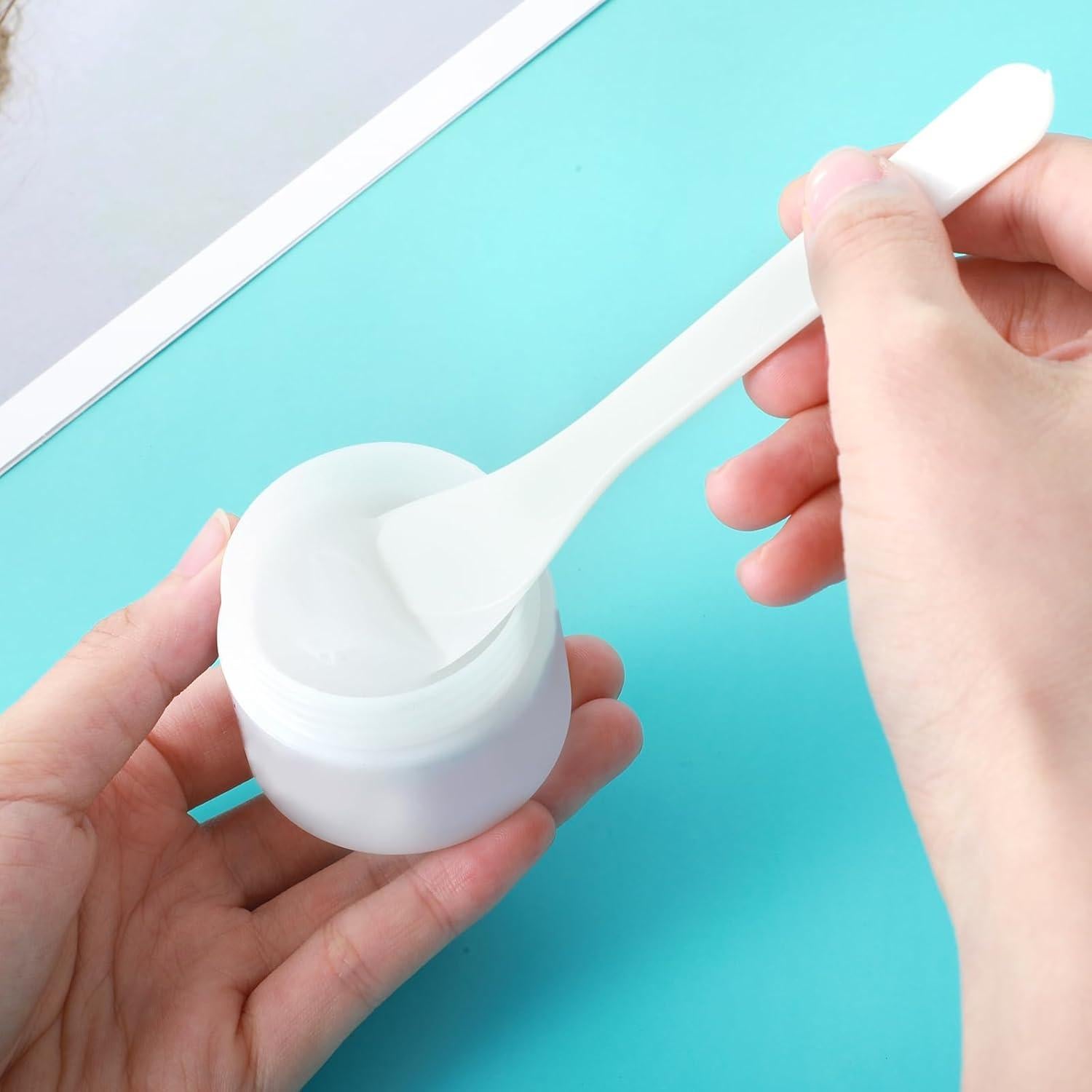 12 Espátulas Cosméticas de PP para Cuidado Facial 12.5 cm