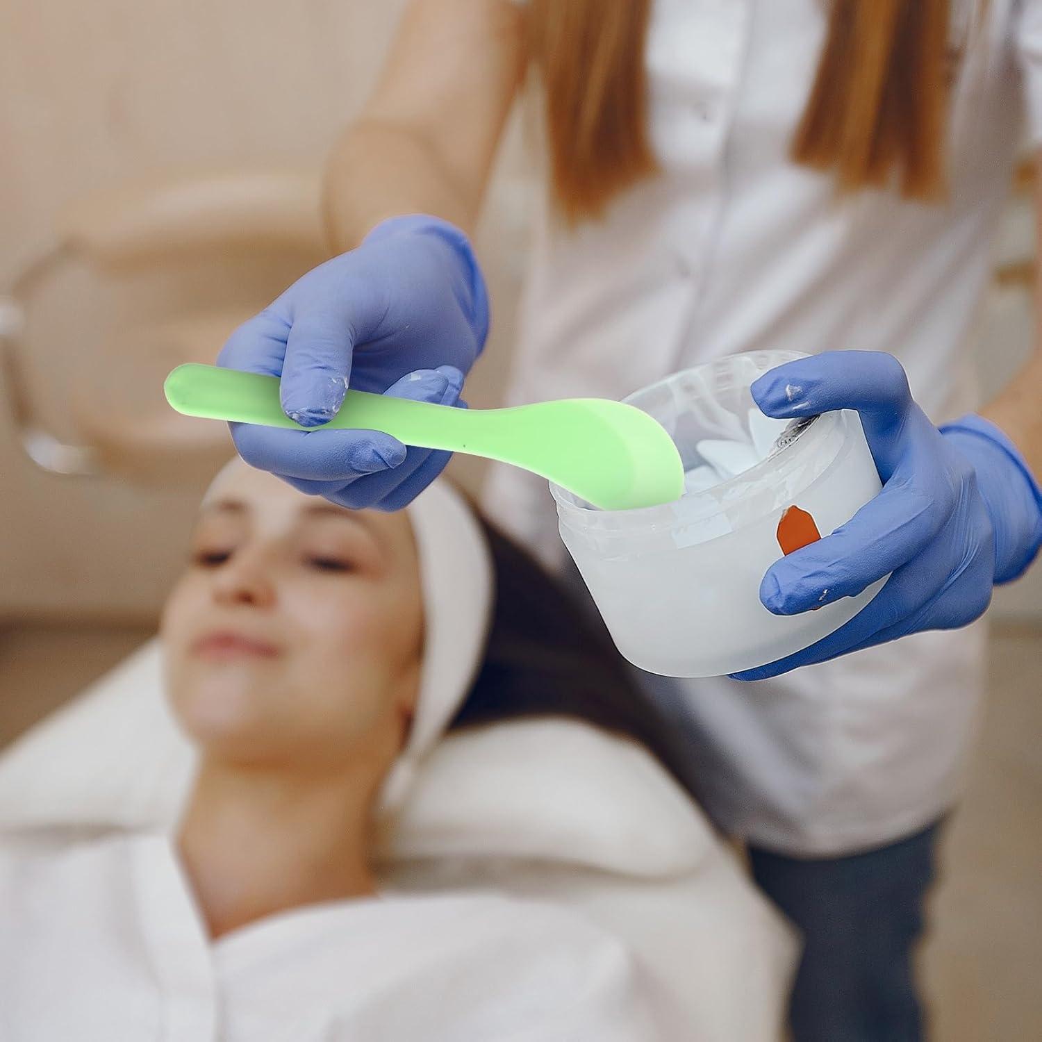 12 Espátulas Cosméticas de PP para Cuidado Facial 12.5 cm