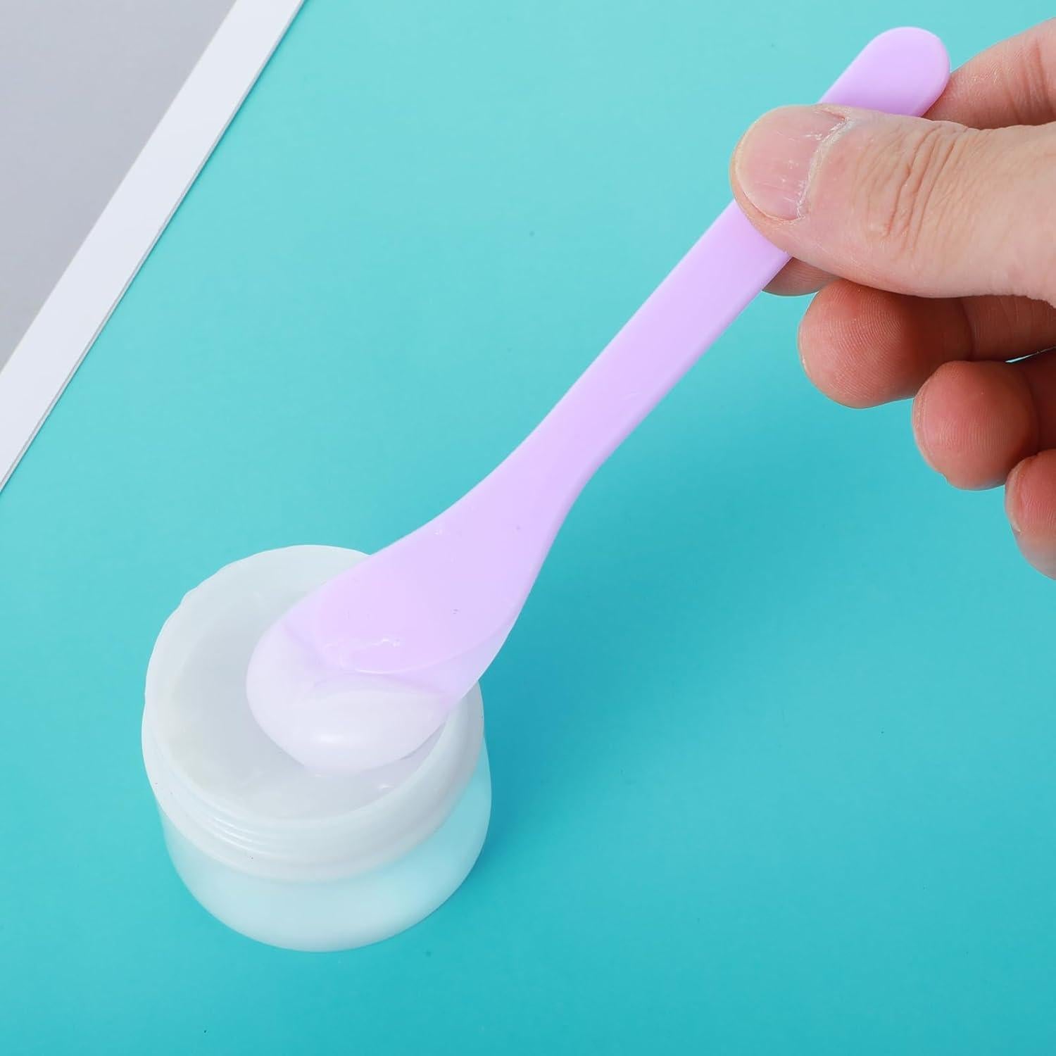 12 Espátulas Cosméticas de PP para Cuidado Facial 12.5 cm