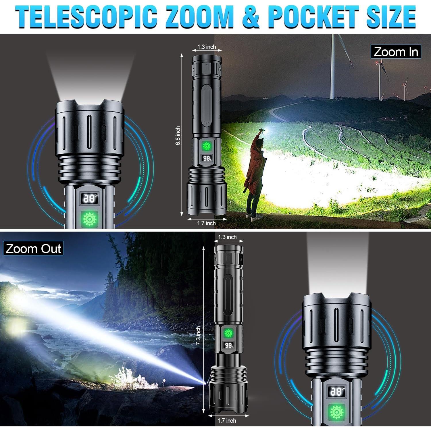 Linterna Táctica Recargable Hoxida 2000 Lúmenes 20h IPX5