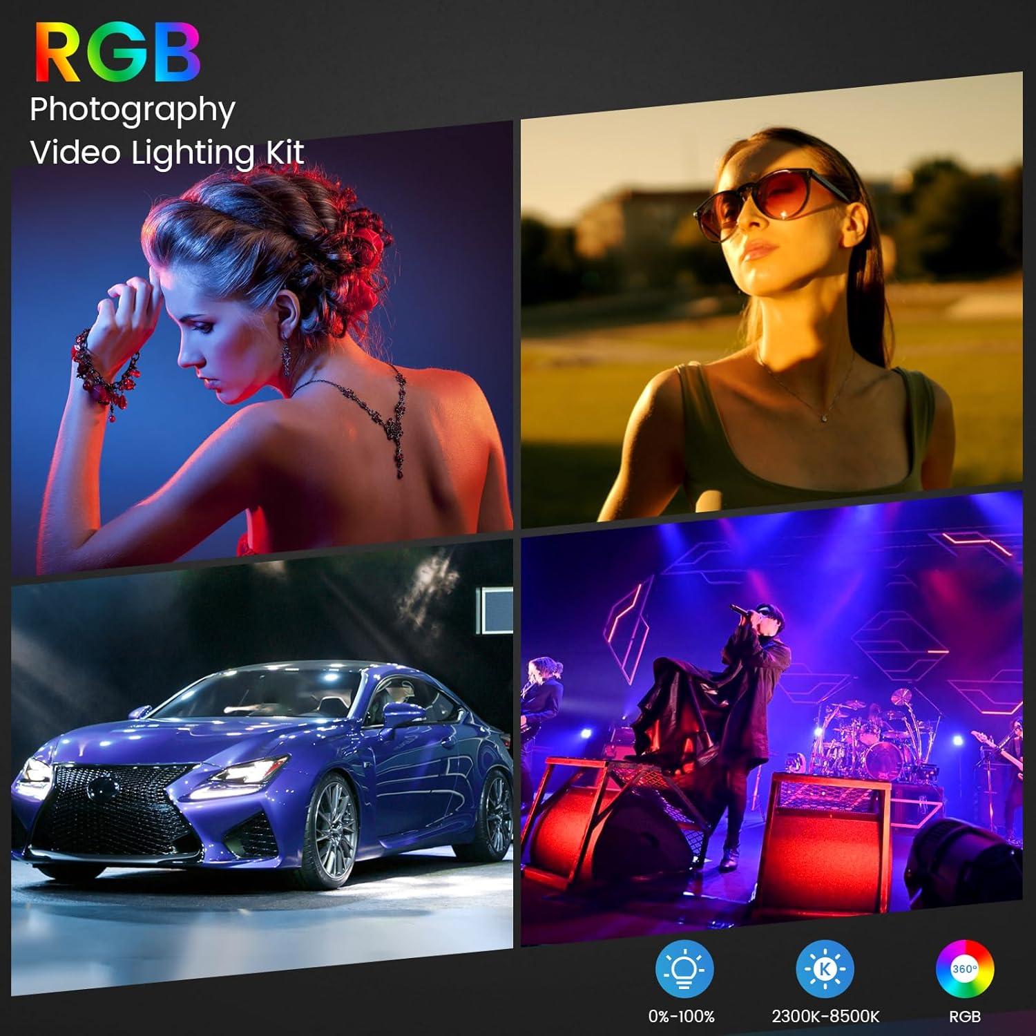 Kit de Iluminación Fotográfica RGB ALTSON 50W Bi-Color LED