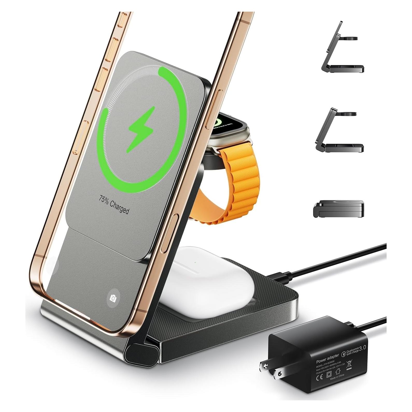 Estación de Carga Inalámbrica 3 en 1 F7 para iPhone y Apple Watch