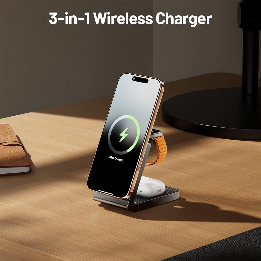 Estación de Carga Inalámbrica 3 en 1 F7 para iPhone y Apple Watch