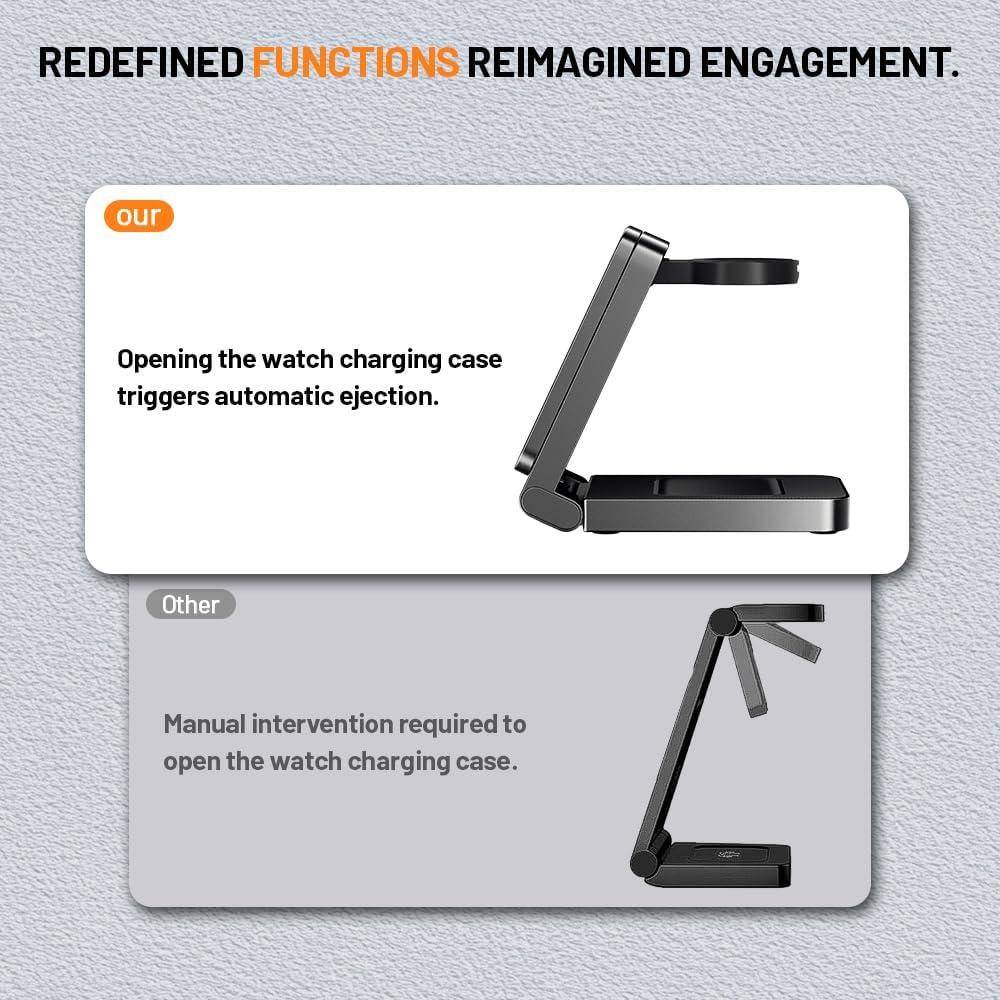 Estación de Carga Inalámbrica 3 en 1 F7 para iPhone y Apple Watch