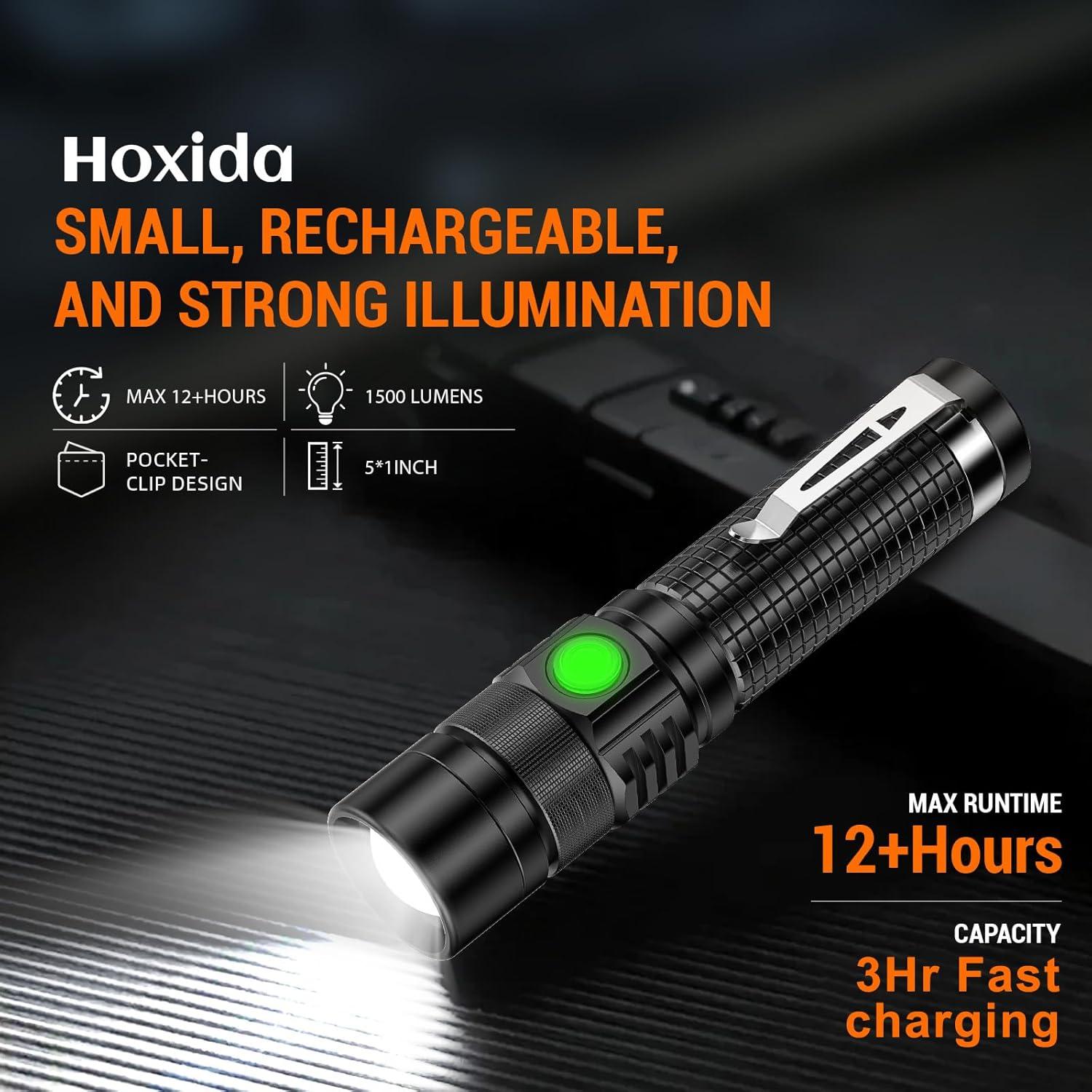 Linterna EDC Hoxida S001 Recargable 12.5cm LED 500m