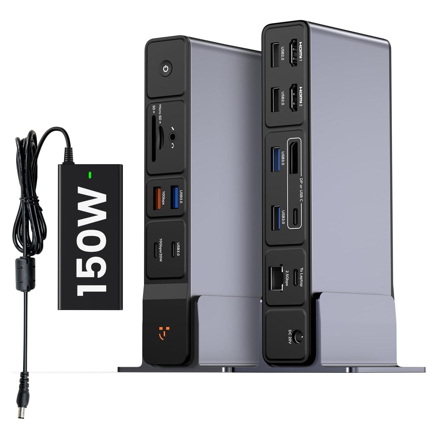 Estación de Acoplamiento USB C TobenONE 3 Monitores 4K 18-en-1