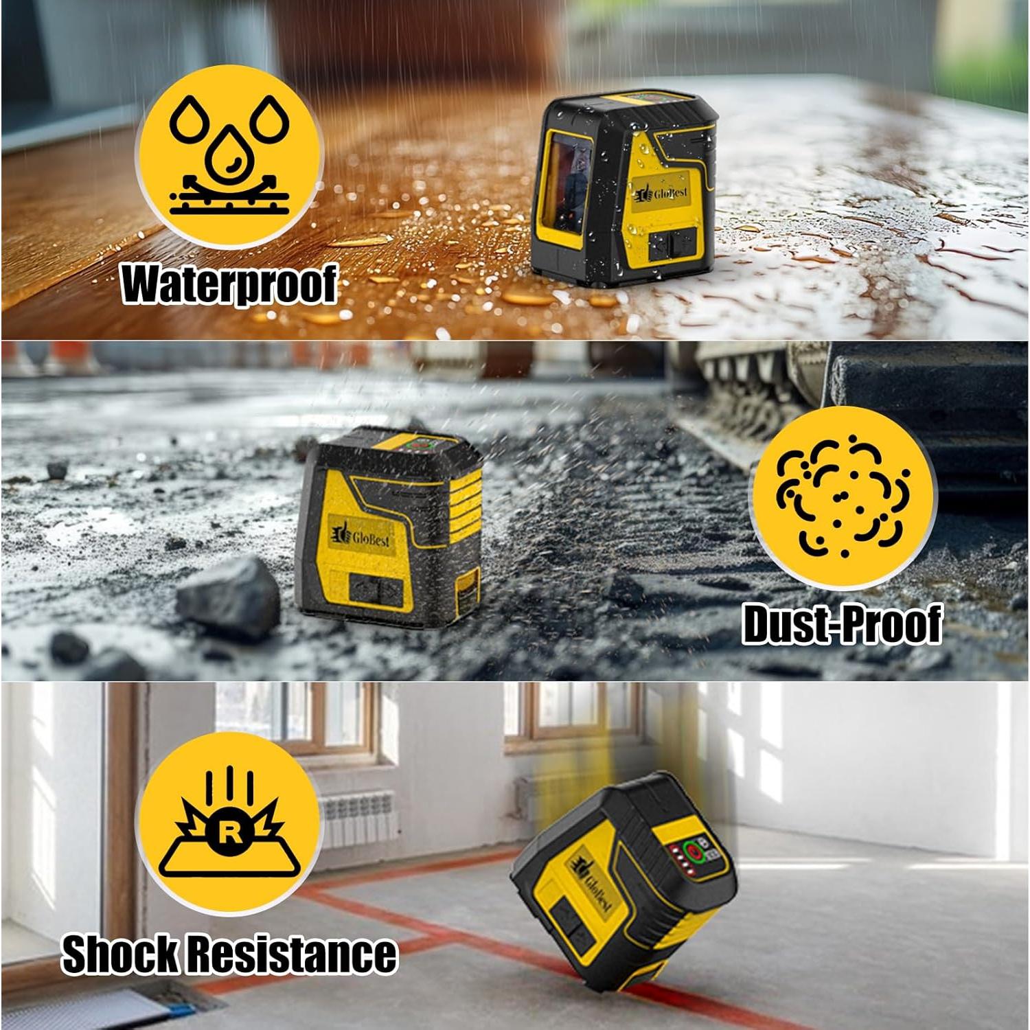 Nivel Láser GloBest Autonivelante Verde con Trípode 0.74kg