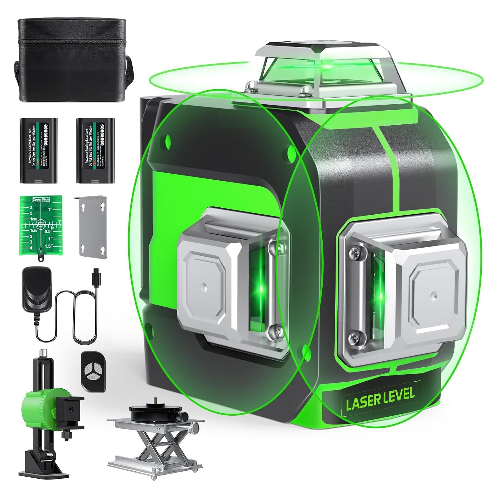 Nivel láser 3D FELLAT automático 360° verde con control remoto
