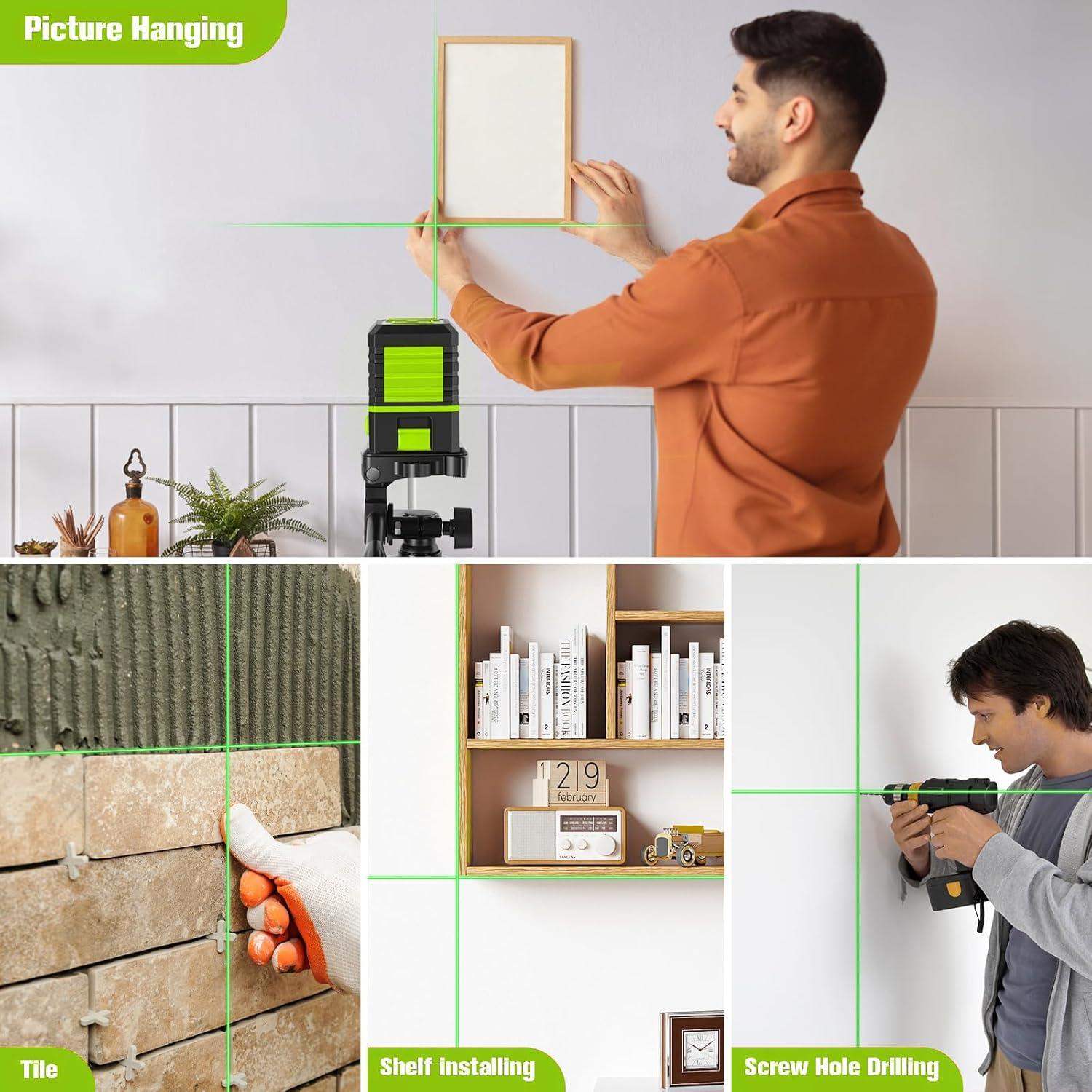 Nivel Láser Verde KOXOBET X6-B4 con Trípode 30m Autonivelante