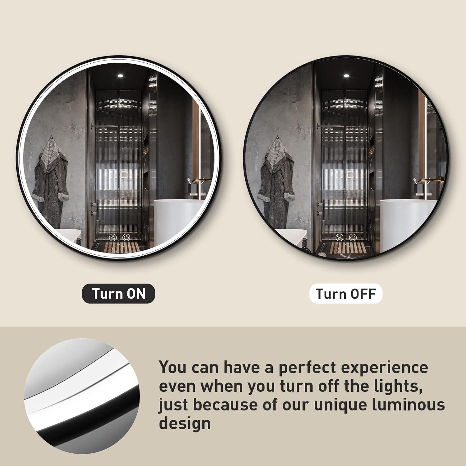 Espejo de Baño LED Redondo FTOTI 32" (81.28 cm) Regulable