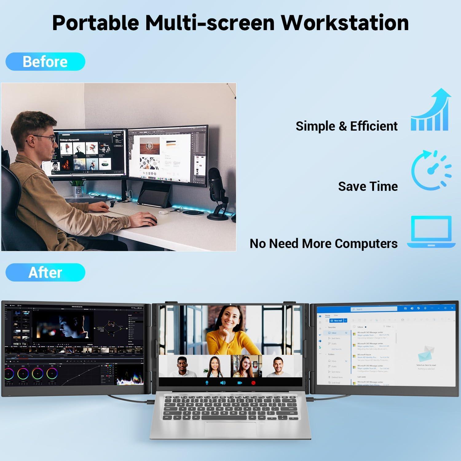 Extensor de Pantalla Portátil 14" FHD 1080P S8 PRO USB-C