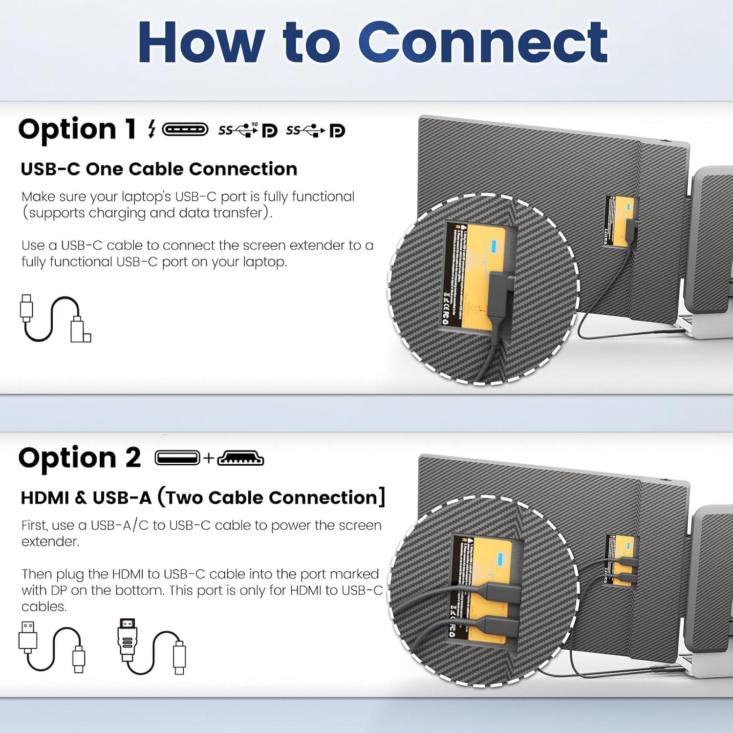 Extensión de Pantalla Cenerius 2K 14" para Laptop IPS