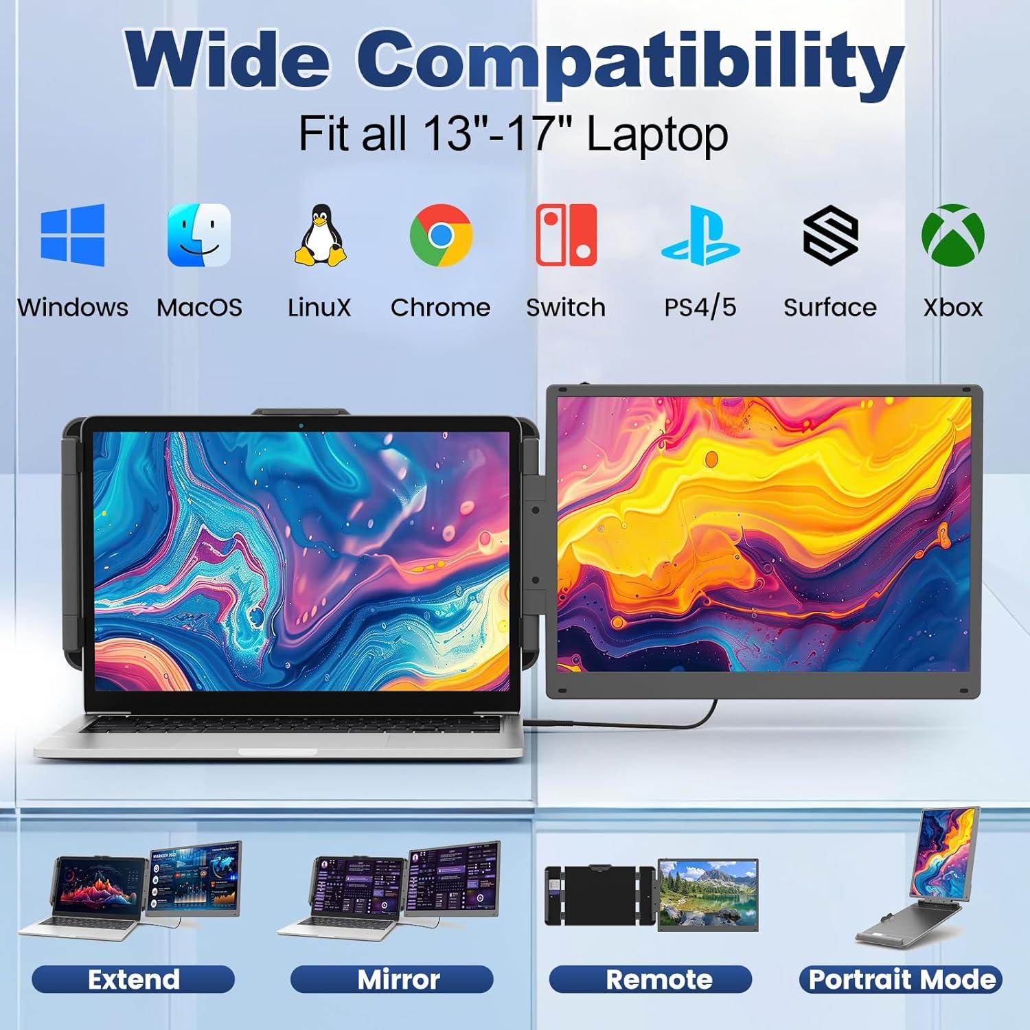 Extensión de Pantalla Cenerius 2K 14" para Laptop IPS