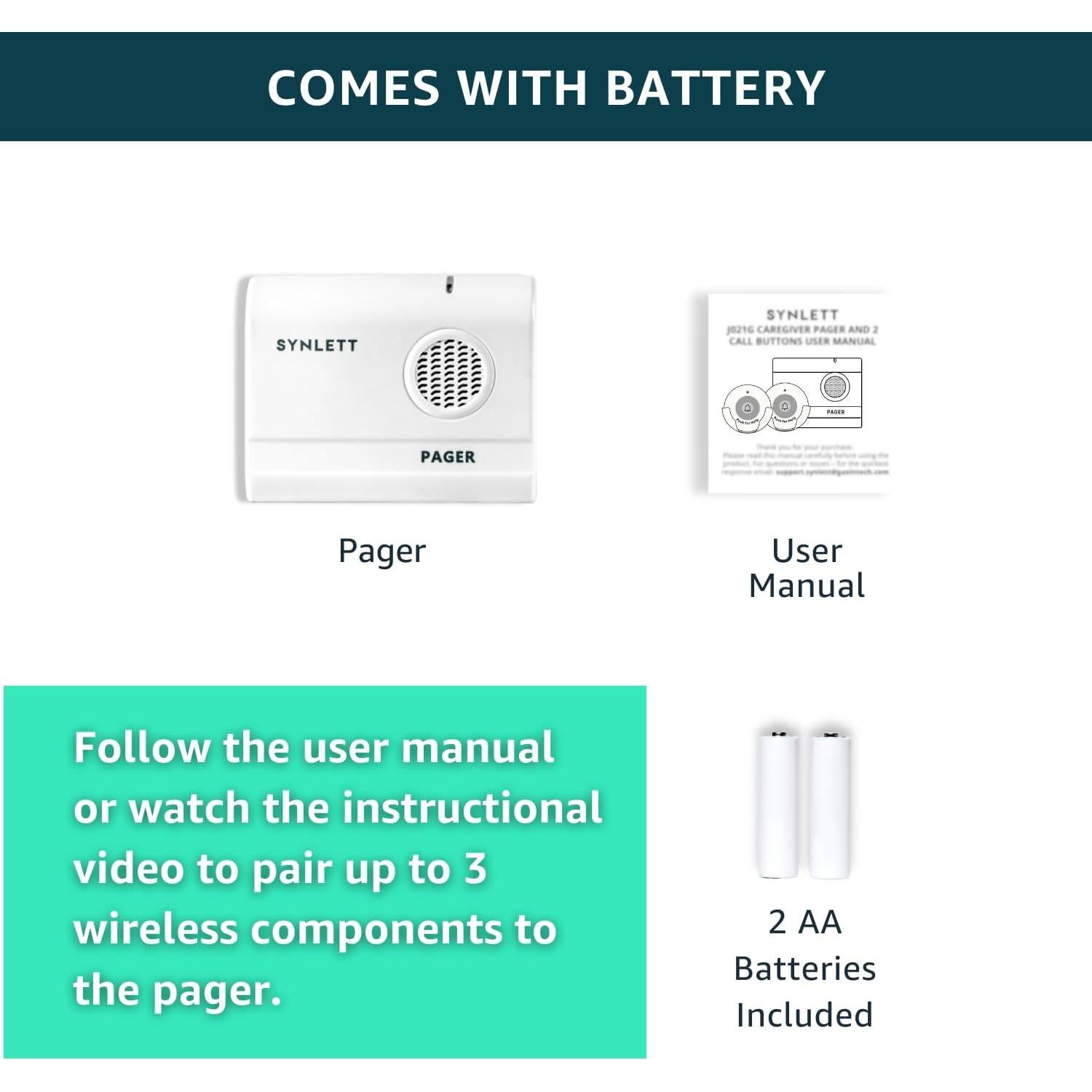 Alarma de Cama Inalámbrica SYNLETT con 2 Sensores de Movimiento