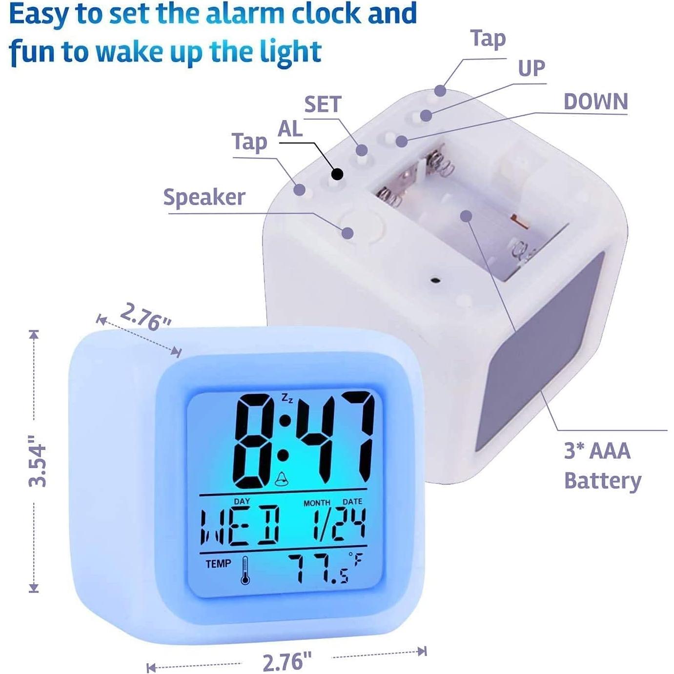 Reloj Despertador Digital YouJabz con Luz Nocturna 7 Colores
