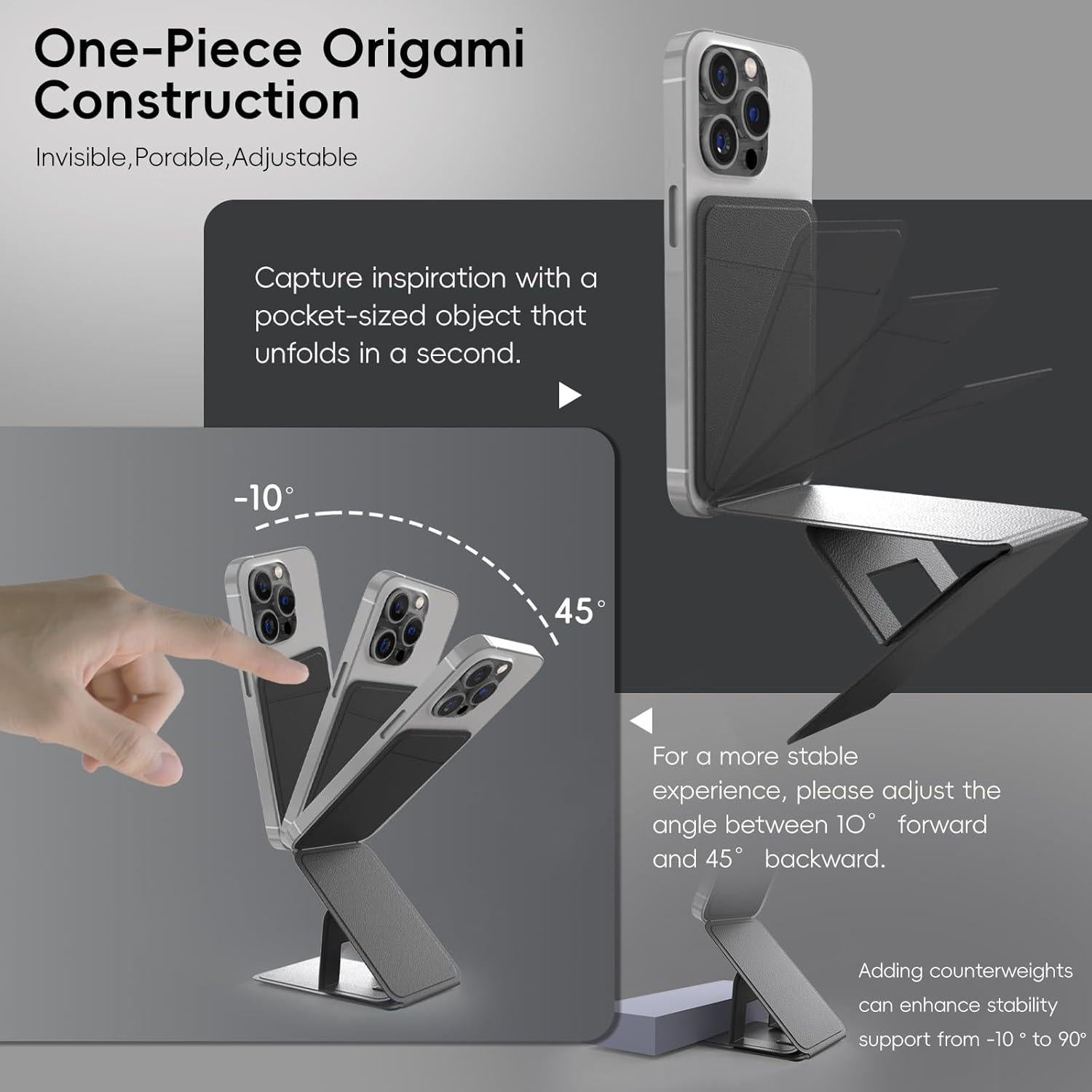 Soporte trípode magnético TIWLAIKE 3 en 1 para iPhone 17 Pro Max