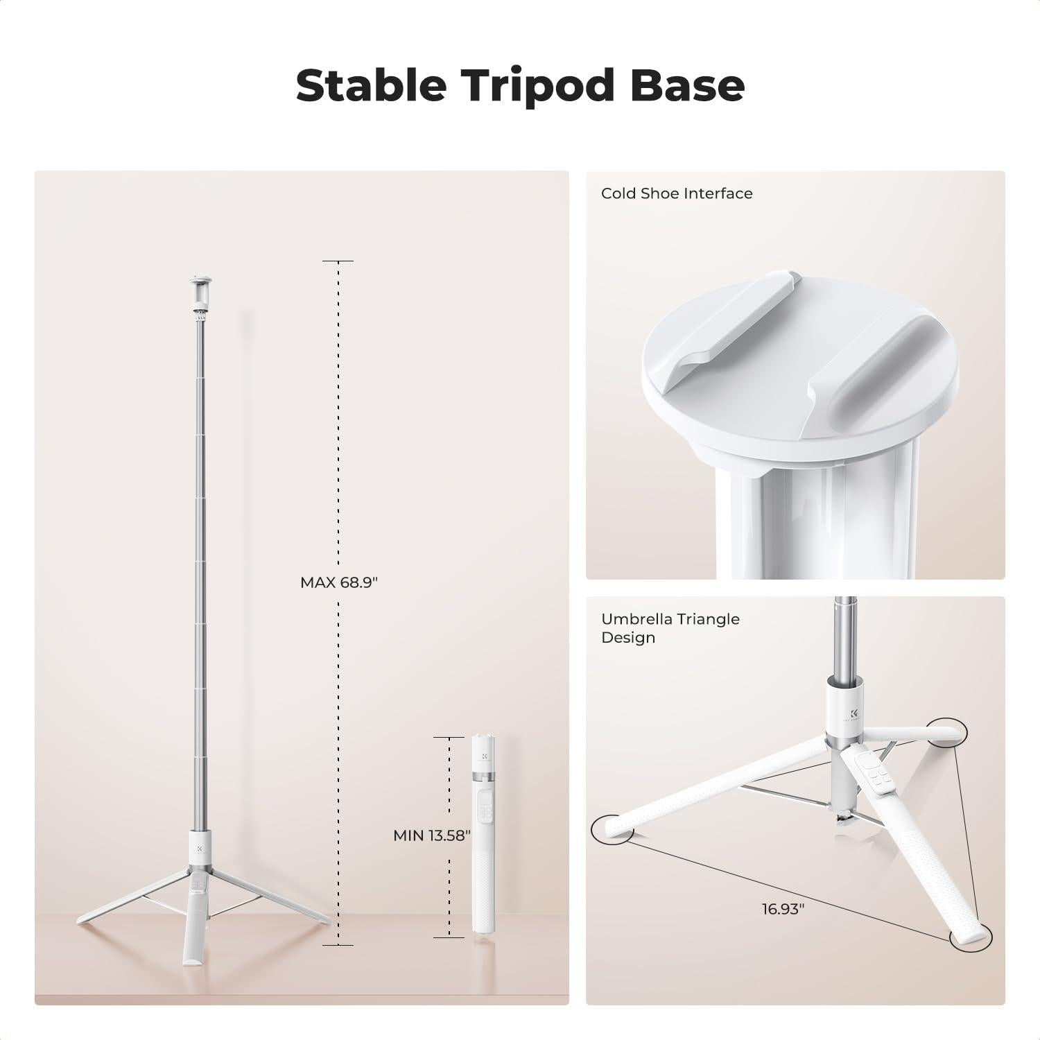 Trípode Selfie K&F CONCEPT 175cm con Control Remoto Bluetooth