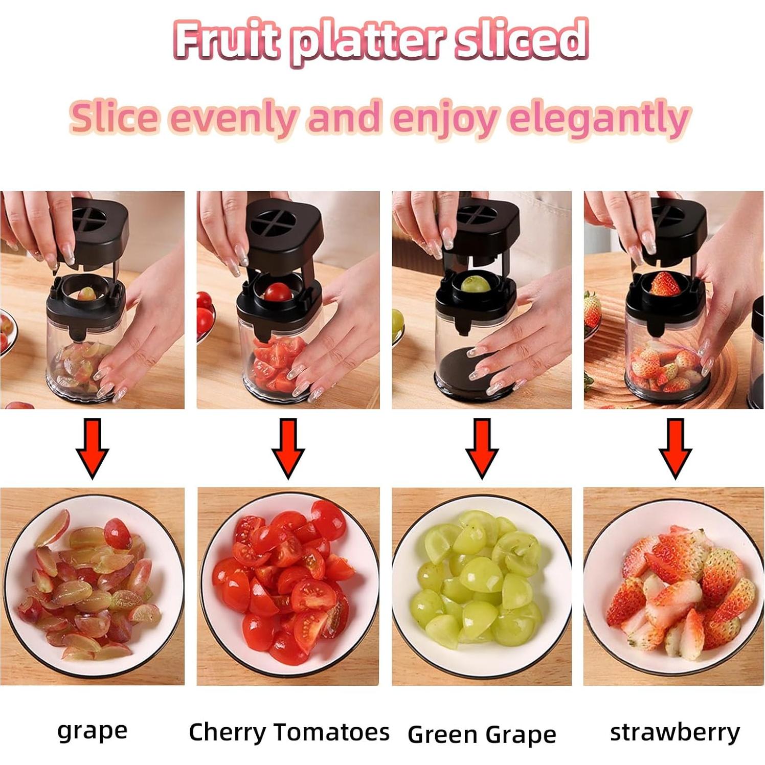 Cortador de Frutas y Huevos Kunovo de Acero Inoxidable Negro