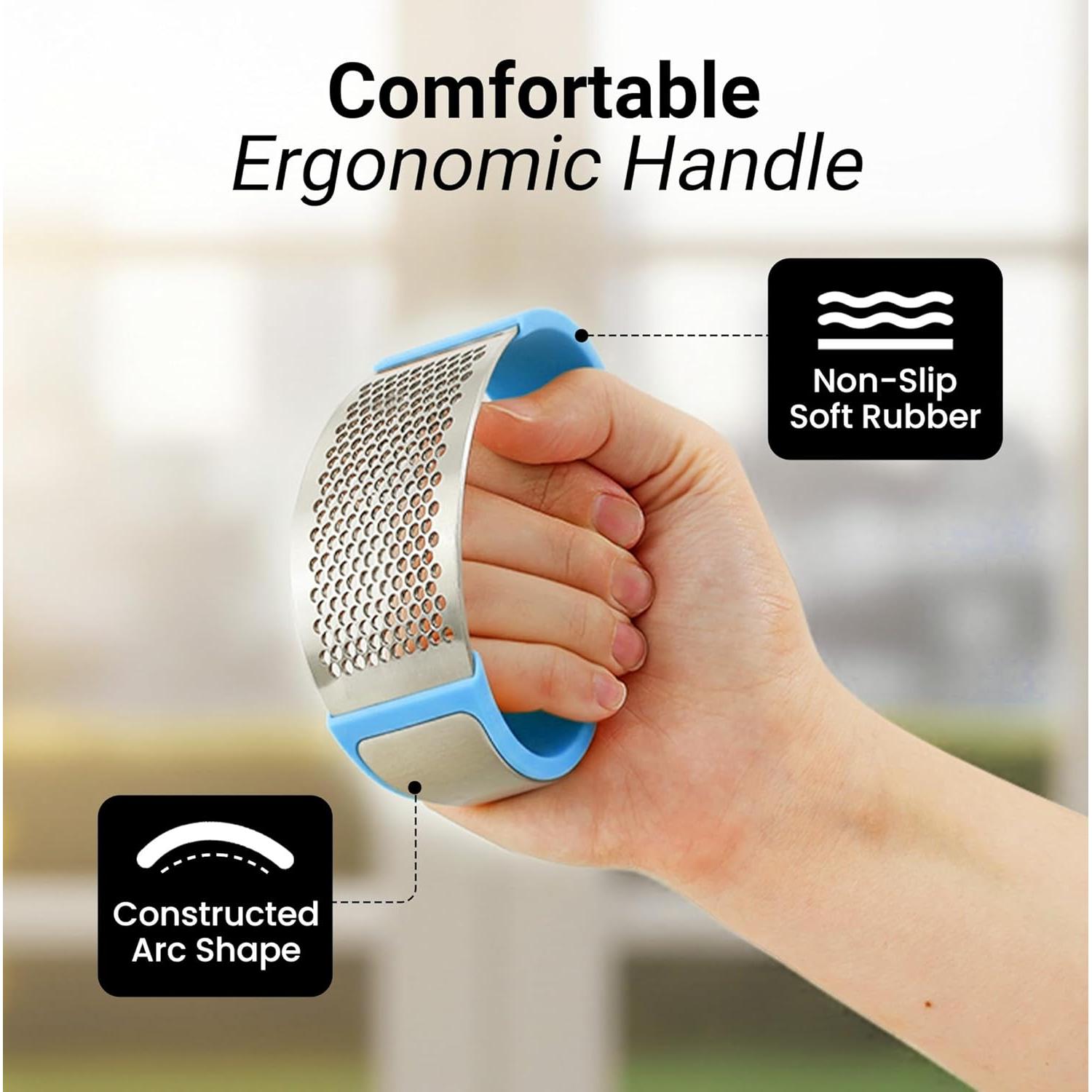 Prensa de Ajo Rocker Zulay Kitchen Acero Inoxidable Azul