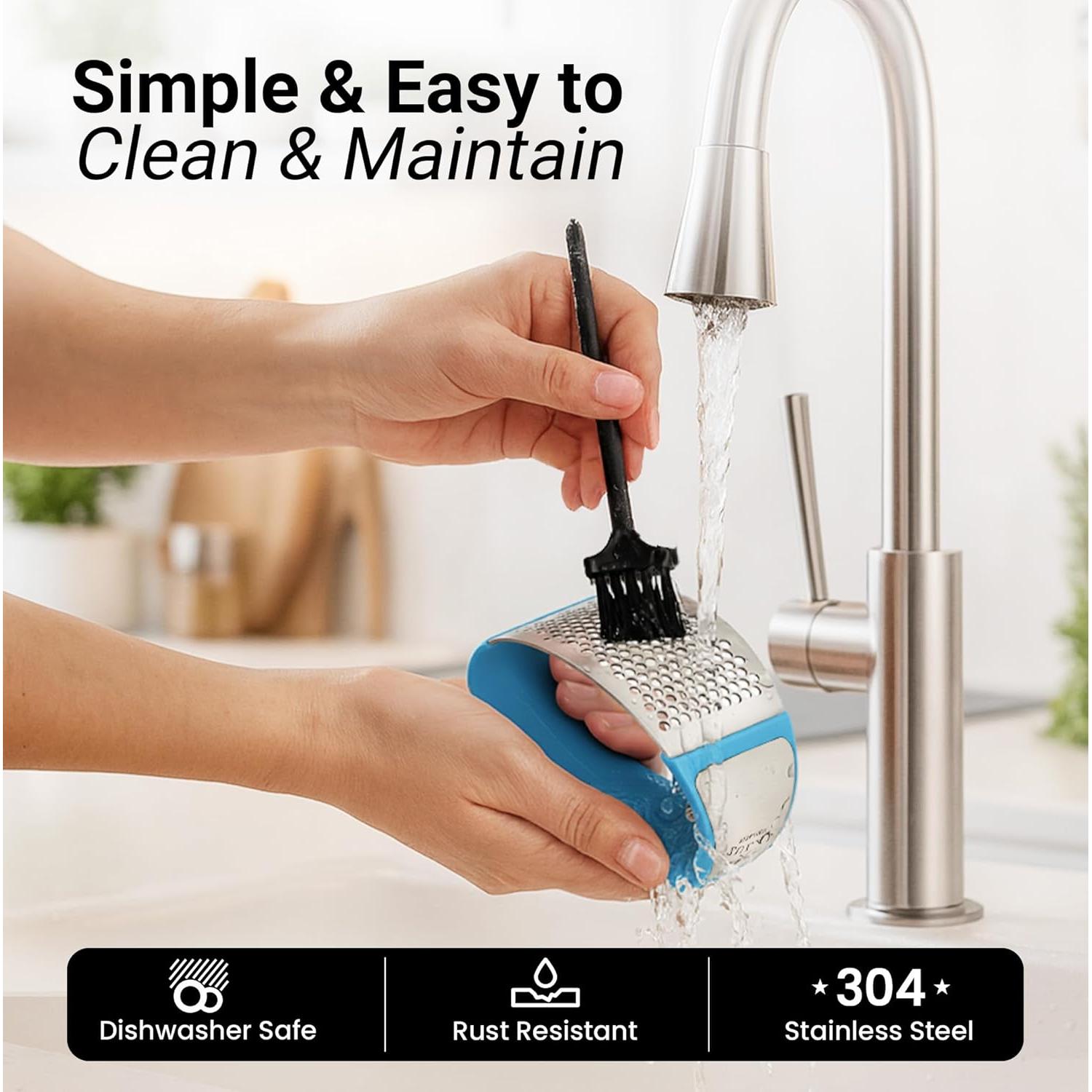 Prensa de Ajo Rocker Zulay Kitchen Acero Inoxidable Azul